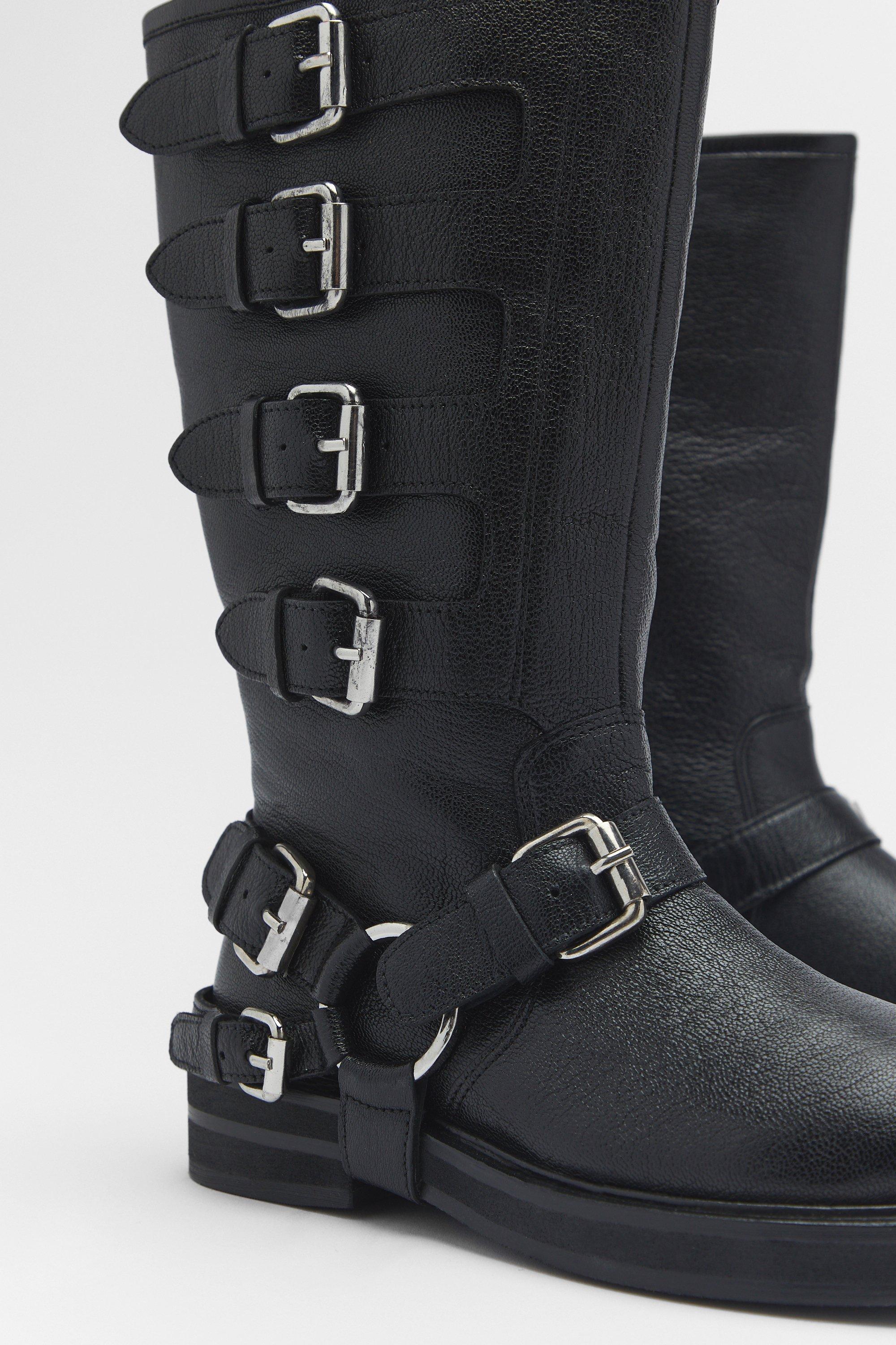 Multi buckle ankle outlet boots