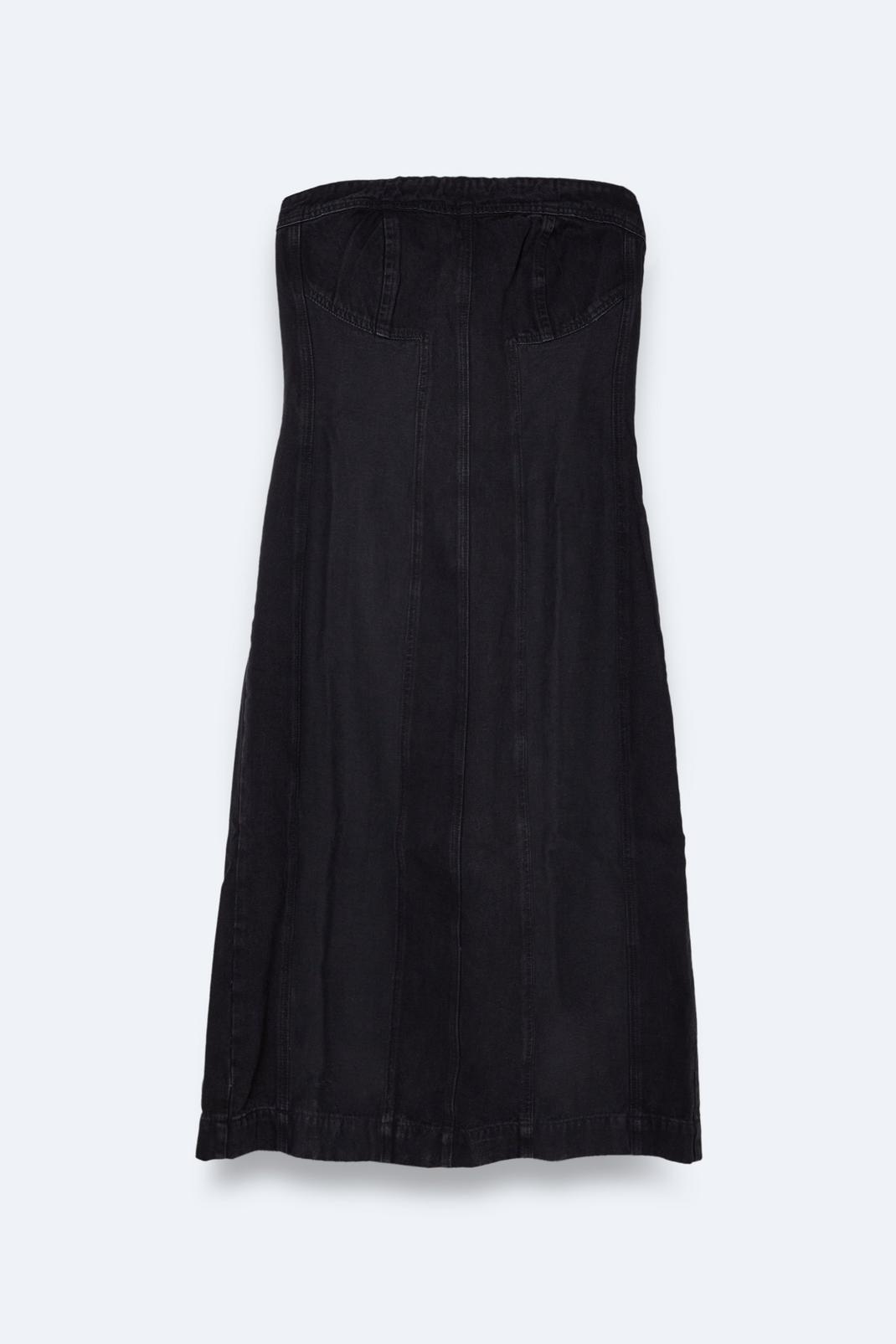 Black Plus Size Two Tone Bandeau Midi Dress image number 1