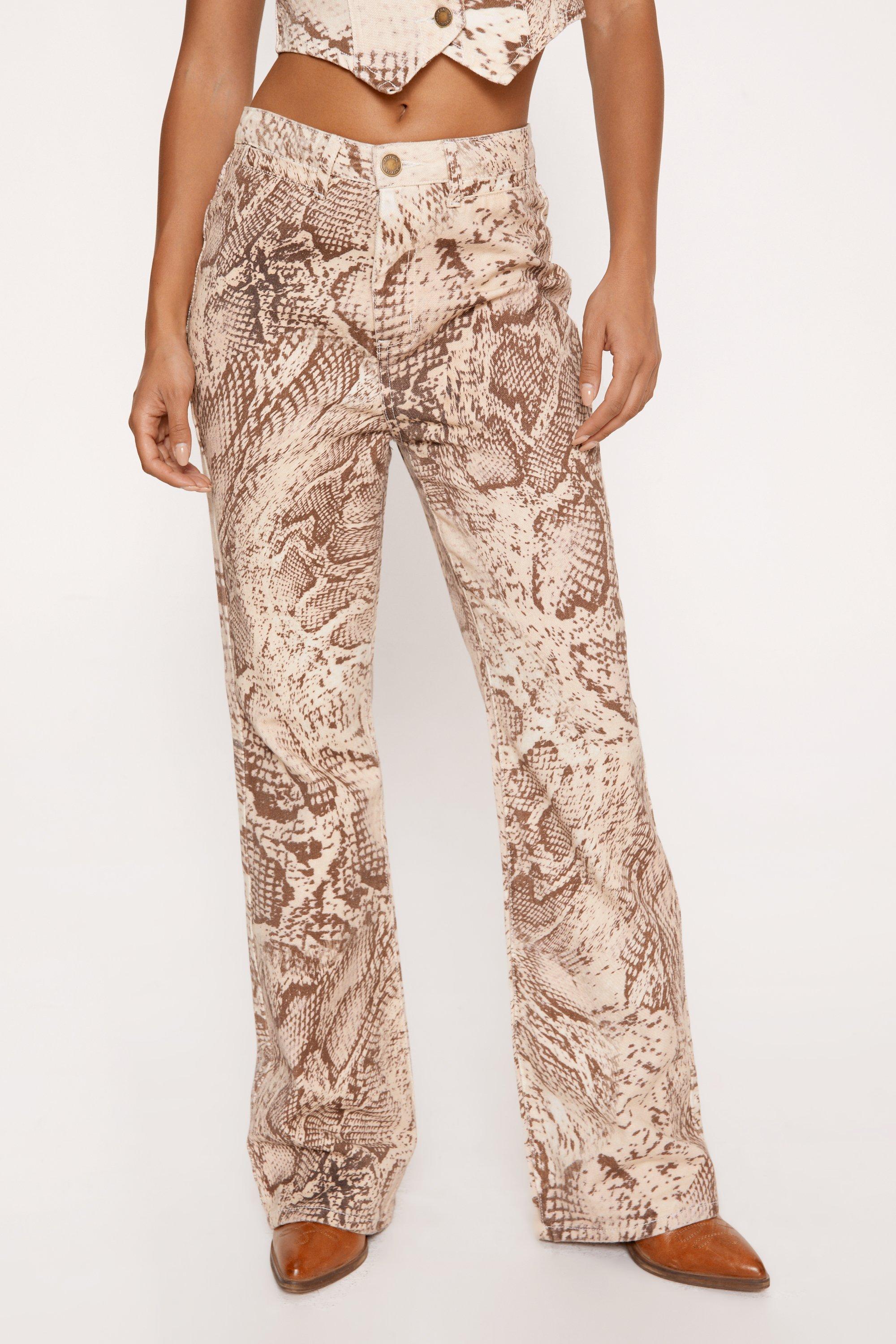 Flared pants snake store print