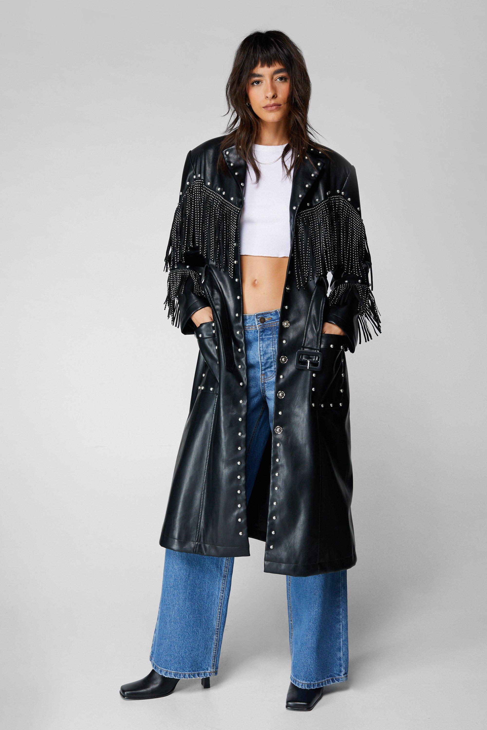 Cowboy trench hot sale coat black