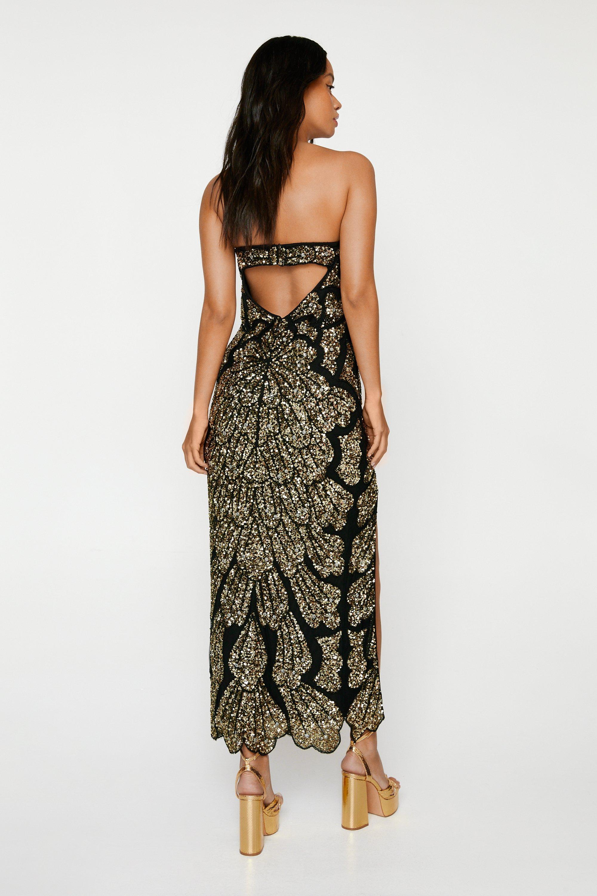 Black bandeau outlet maxi dress