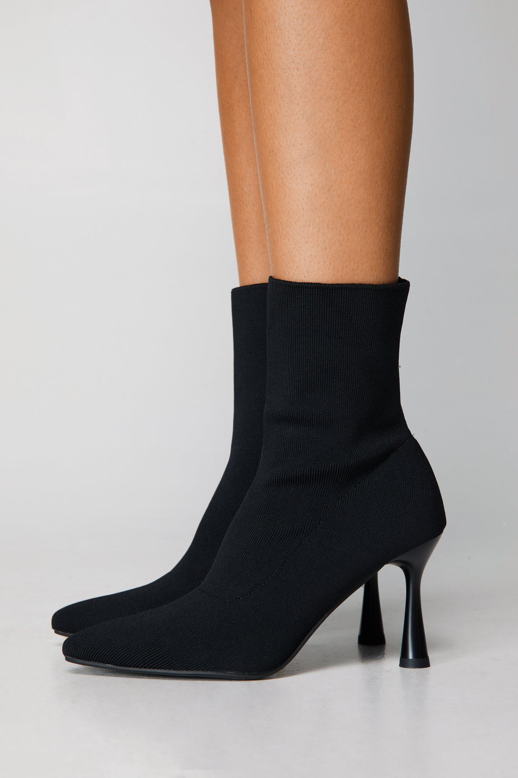 Sock boots with hot sale kitten heel