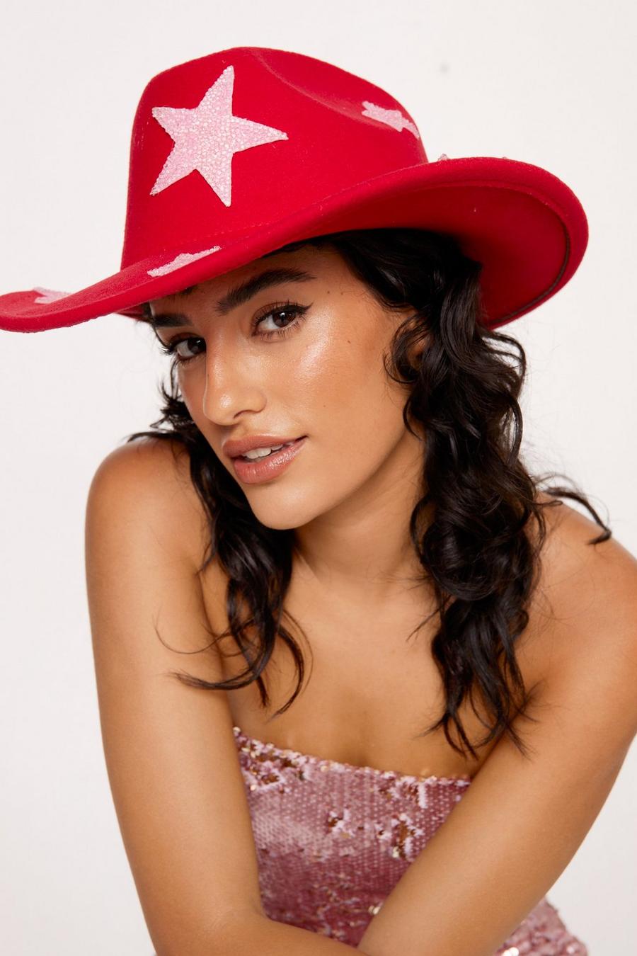 Star Embellished Detail Cowboy Hat