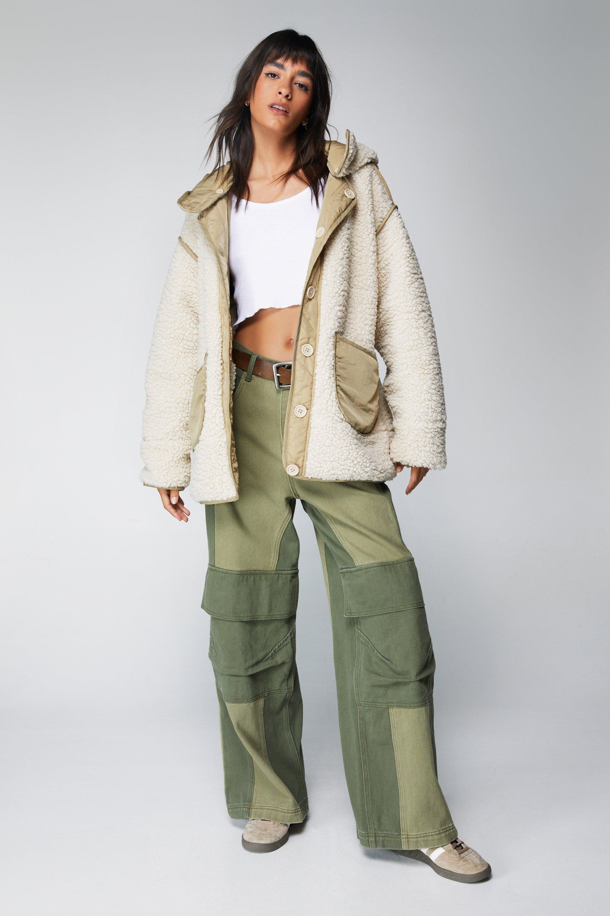 Oversized Cropped Puffer Jacket / Tan – Style Cheat