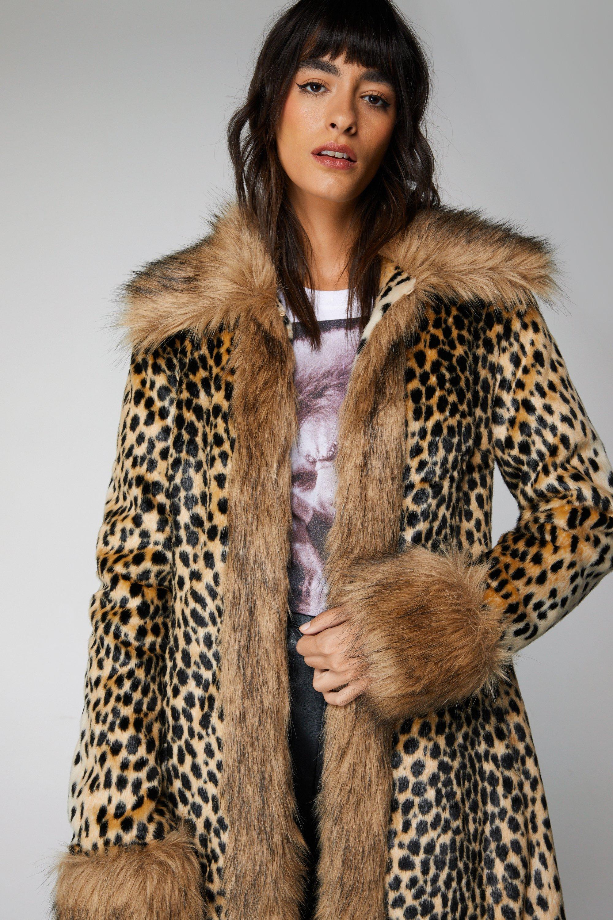 Manteau long online leopard