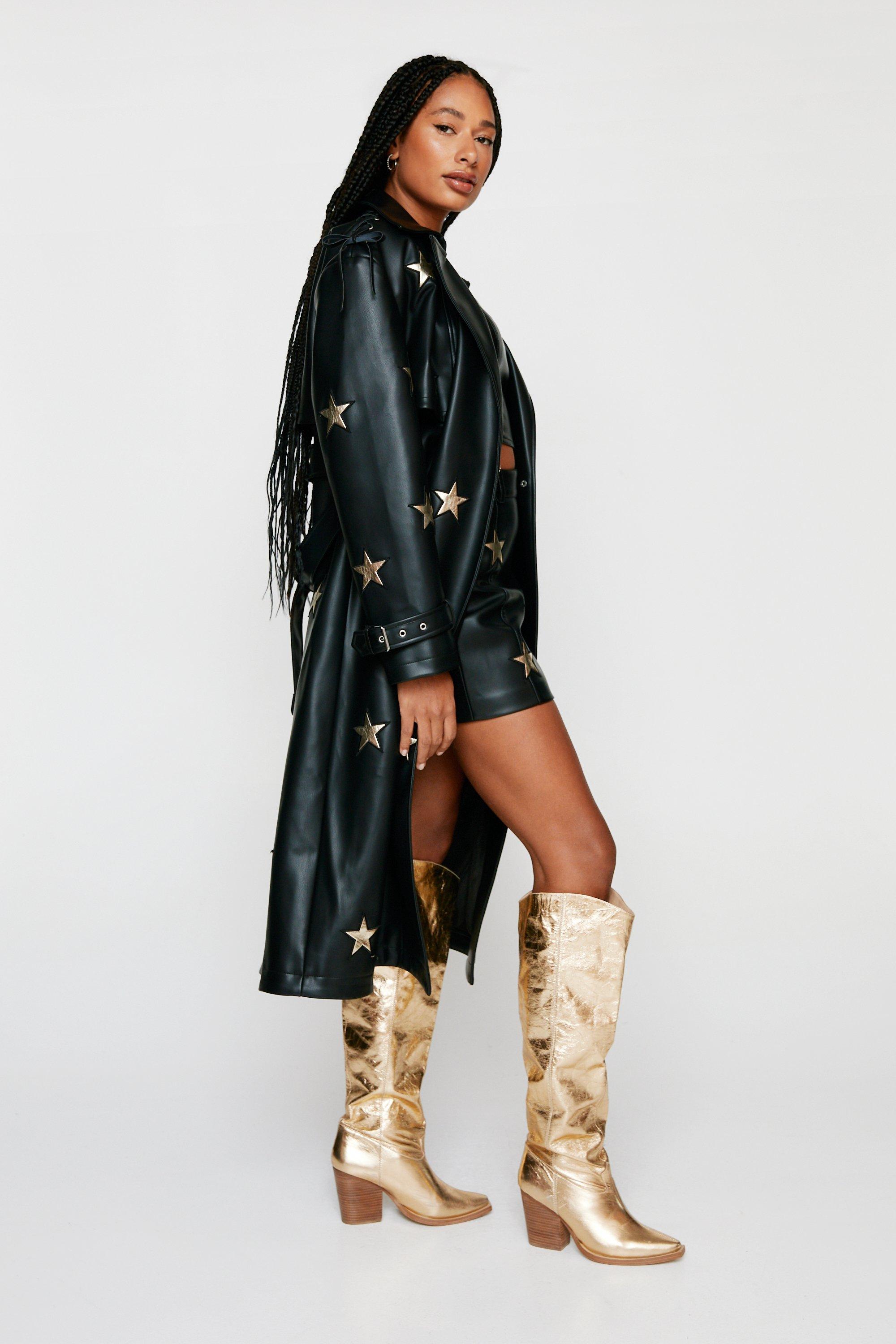 Metallic gold 2024 trench coat