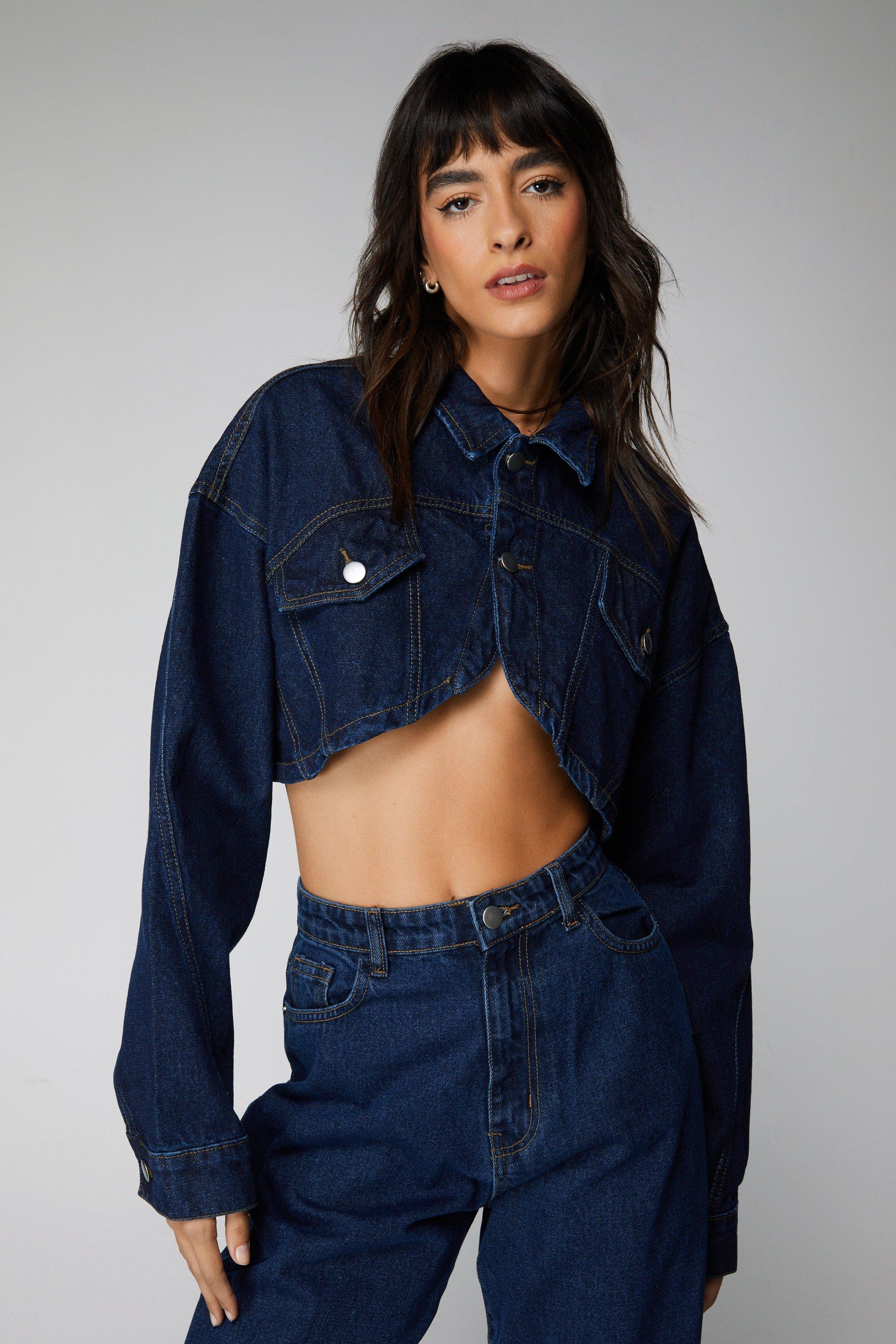 Very cropped denim on sale jacket