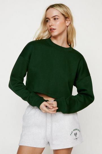 Basic Crop Sweatshirt khaki