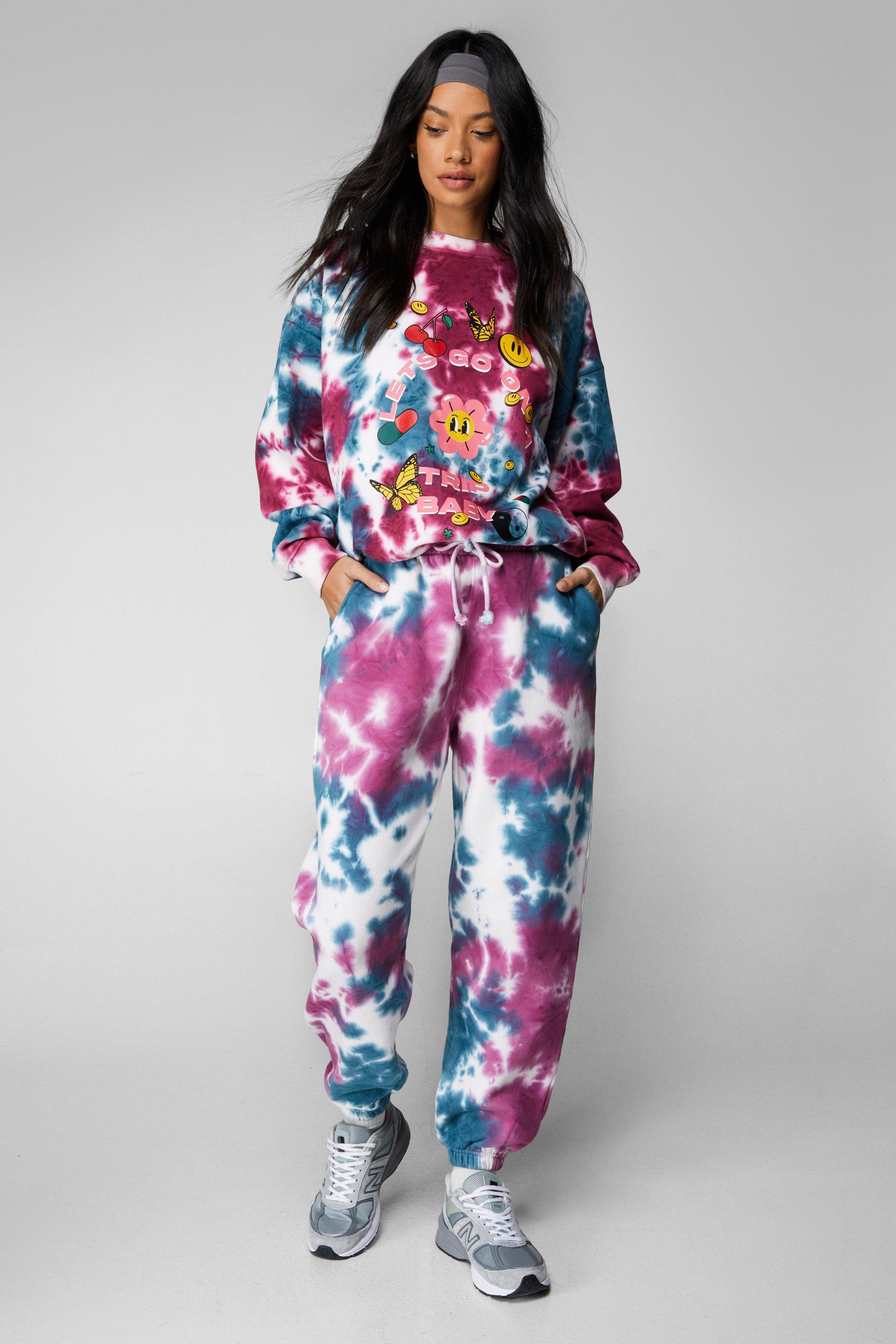 Tie Dye Set, Tie Dye Hoodie Set, Matching Sweatsuit Set, Tie Dye Jogger  Set, Tie Dye Crewneck Set, Purple Black Tie Dye, Tie Dye Sweatsuit 