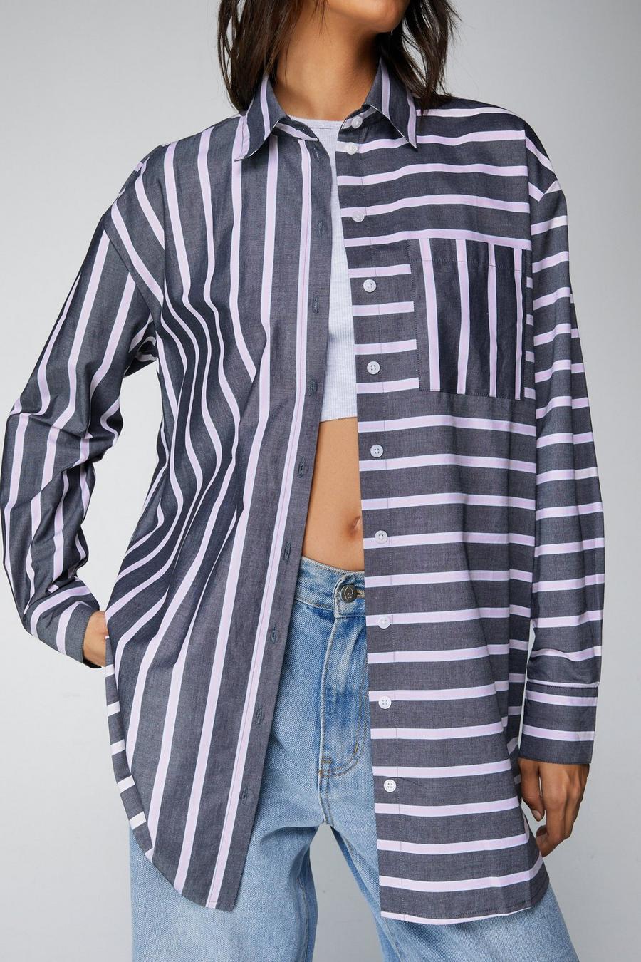 Stripe Longline Button Down Shirt