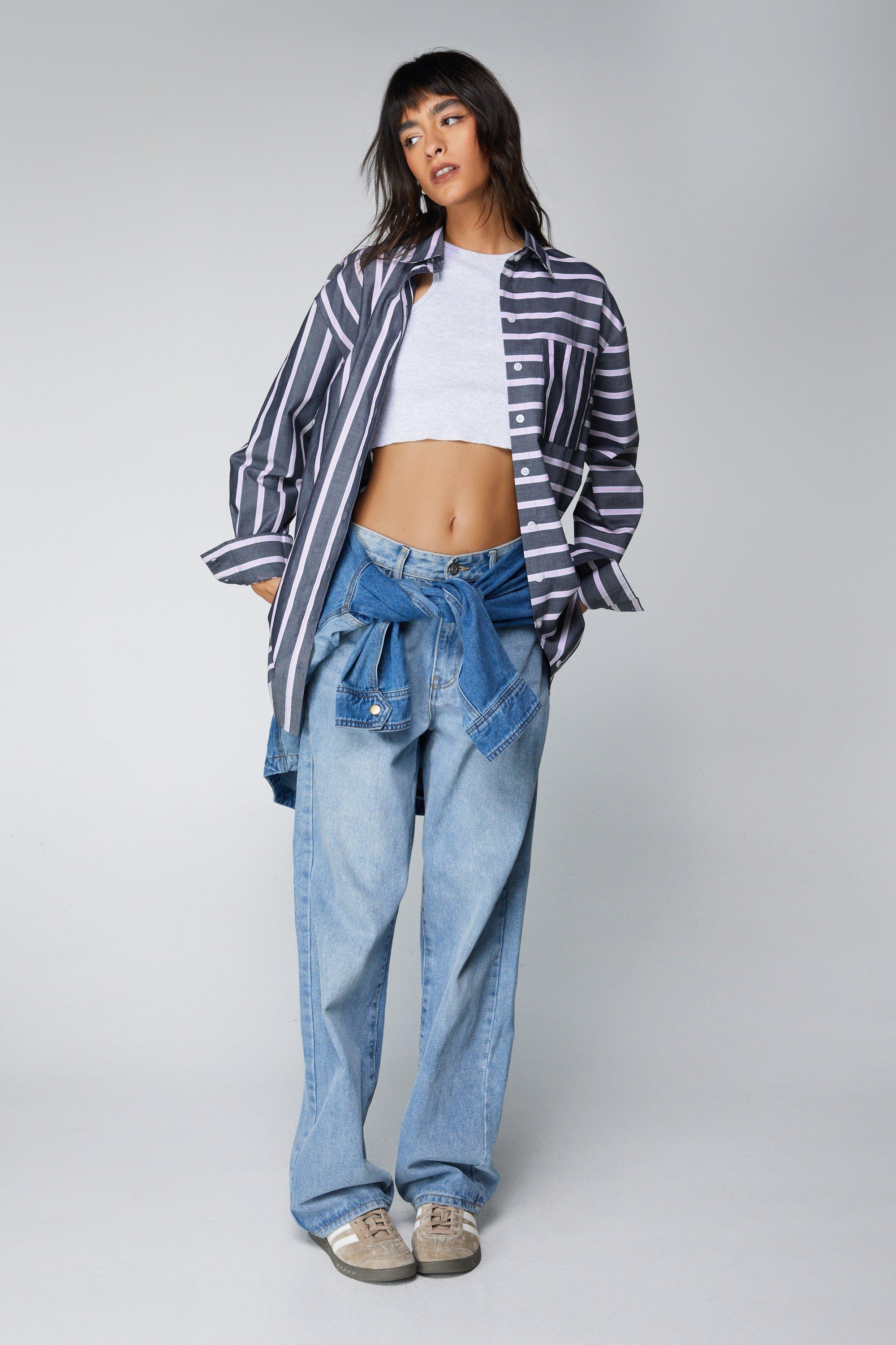 Longline button down shirt hotsell