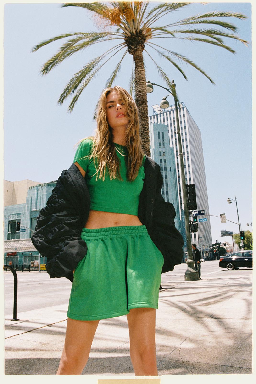 Bottle green Baby T-shirt and Shorts Co-ord Set image number 1