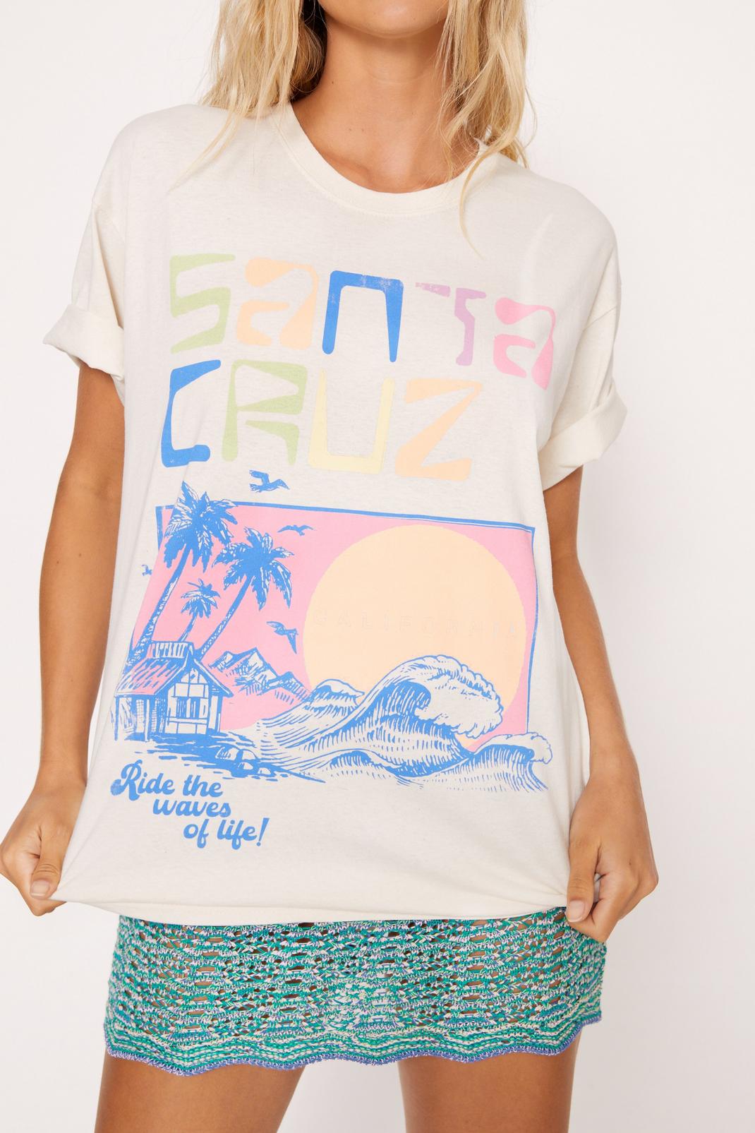 Ecru Santa Cruz Oversized Graphic T-shirt image number 1