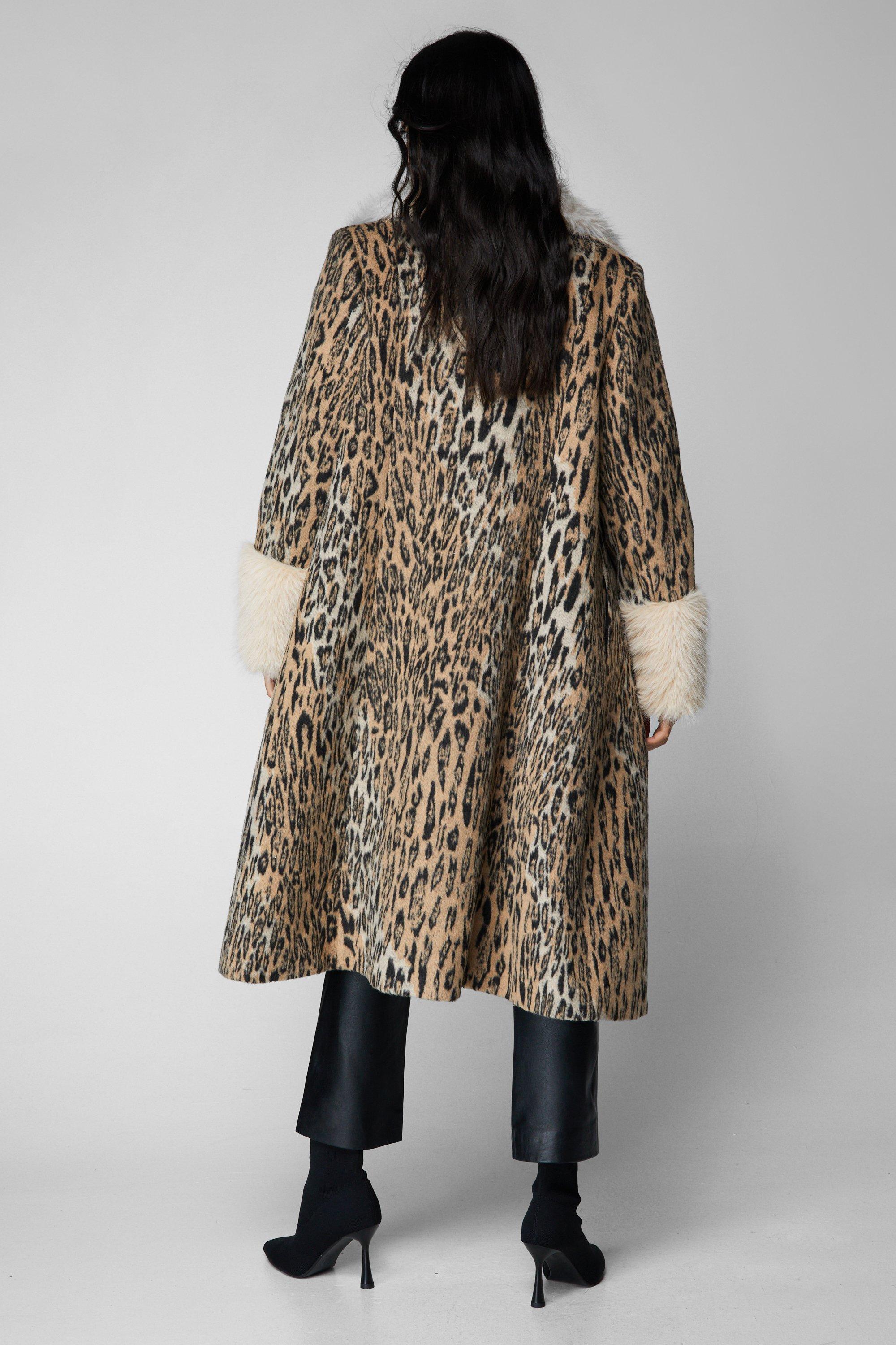 Women's Plus Size Premium Wool Blend Animal Swing Coat