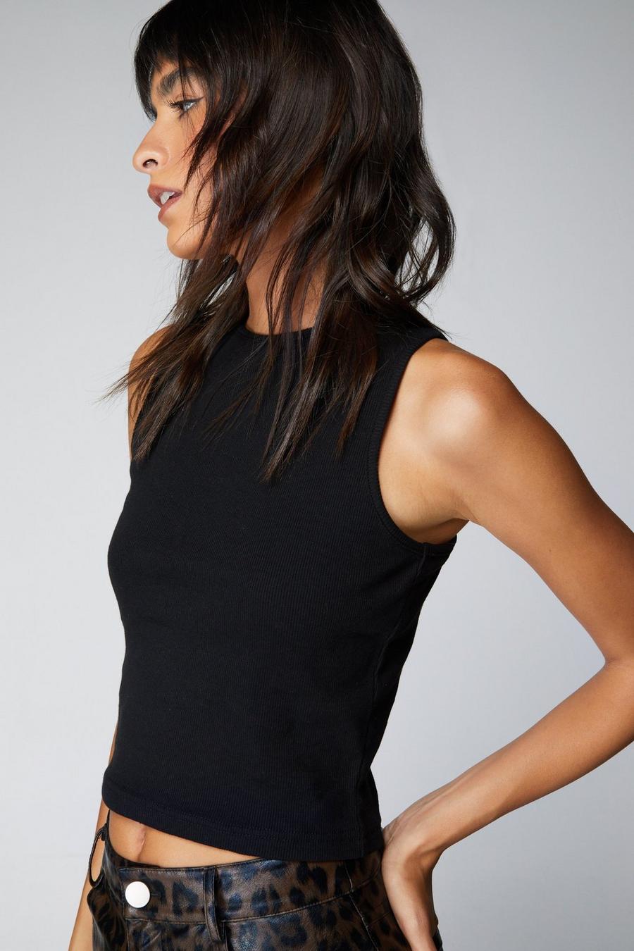 NanoEdge Women Crop Top V Neck Bra Bralette Vest Halter Black Sleeveless  Top Free Size (28 Till 34) Pack of 1