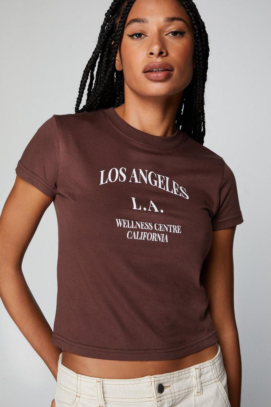 T-shirt rétréci à imprimé Los Angeles