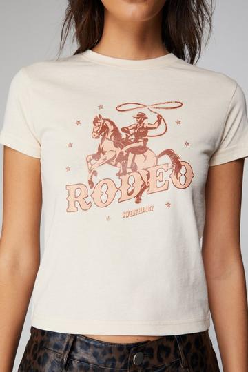 Rodeo Distressed Graphic Baby Tee stone