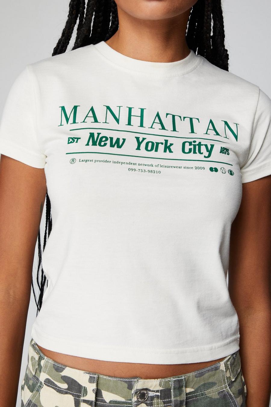 T-shirt rétréci à imprimé Manhattan