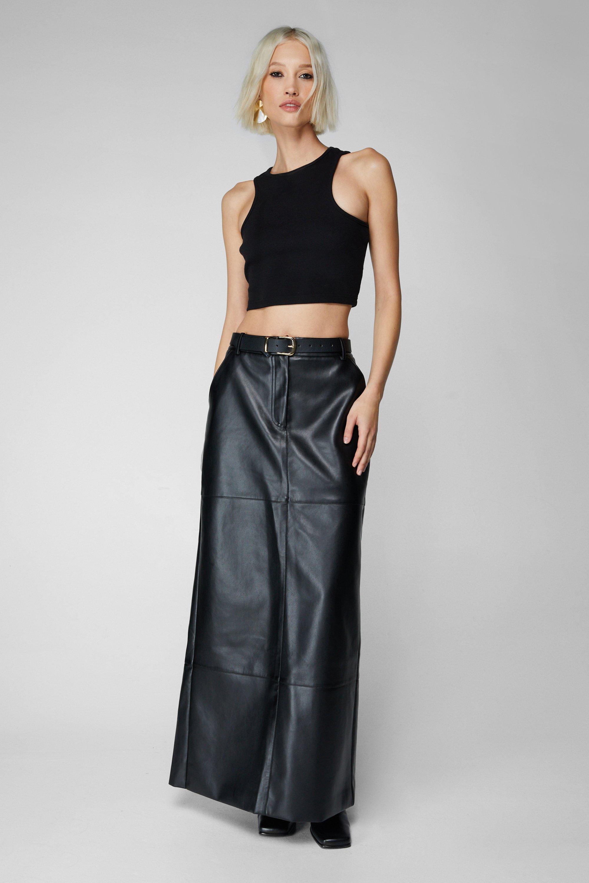 送料無料・即納 TTM WET LEATHER MAXI SKIRT