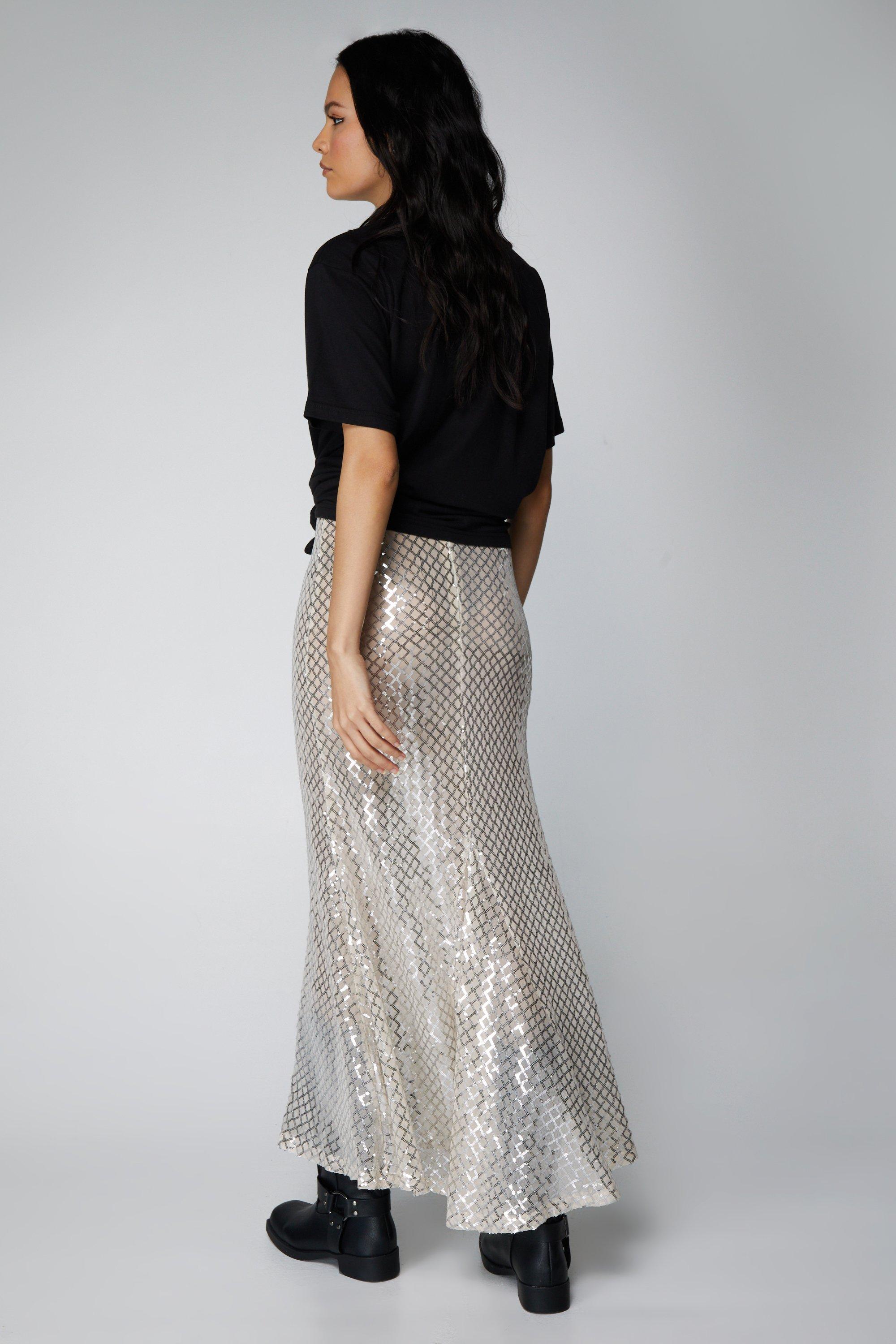 Nasty gal sequin outlet maxi skirt