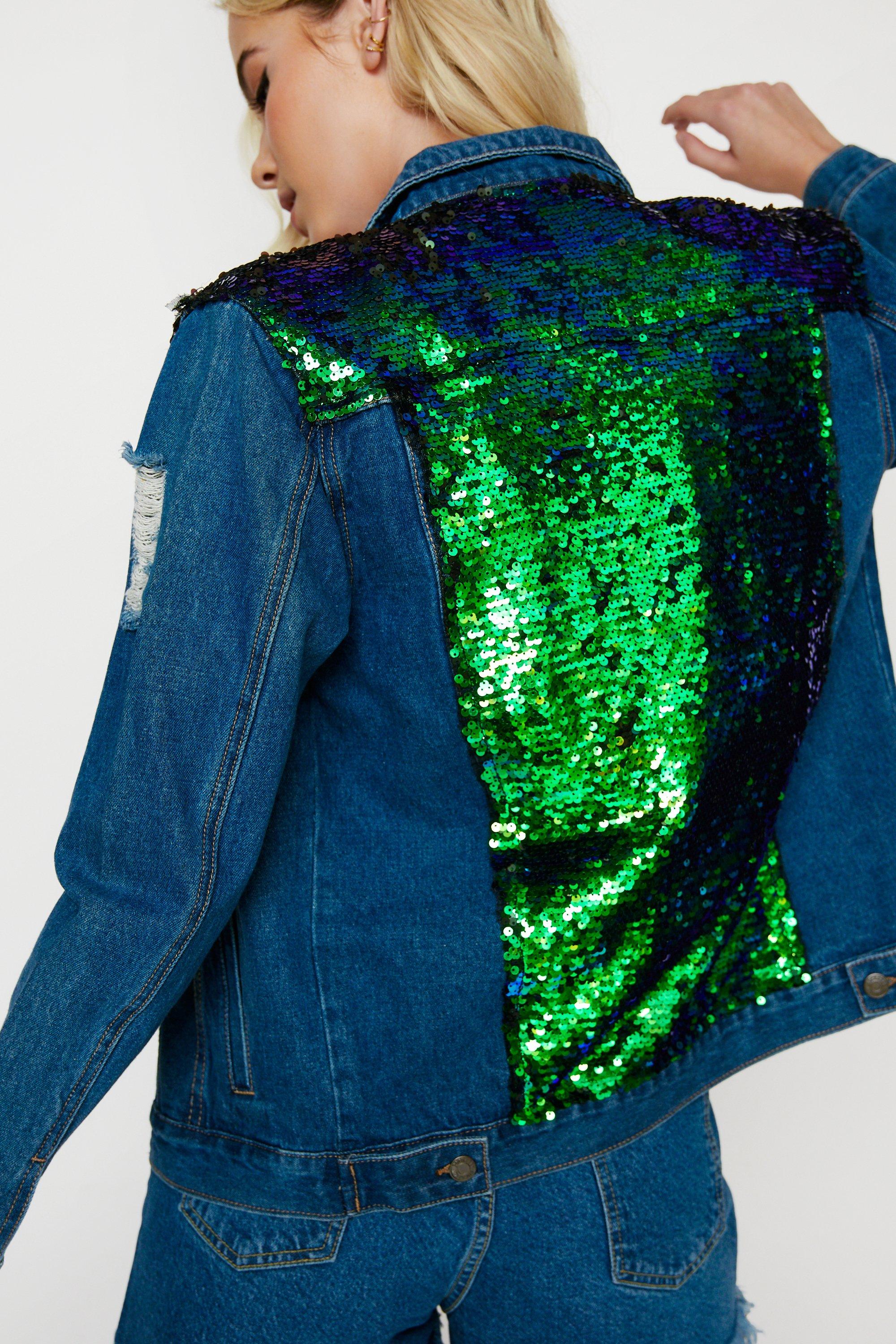 Denim and sequin on sale jacket