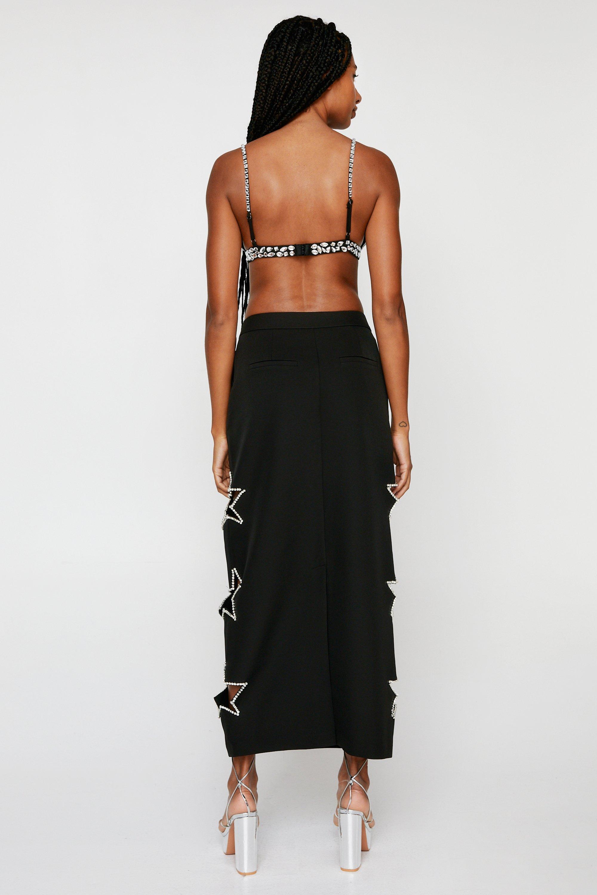 Premium Embellished Star Cut Out Maxi Skirt | Nasty Gal