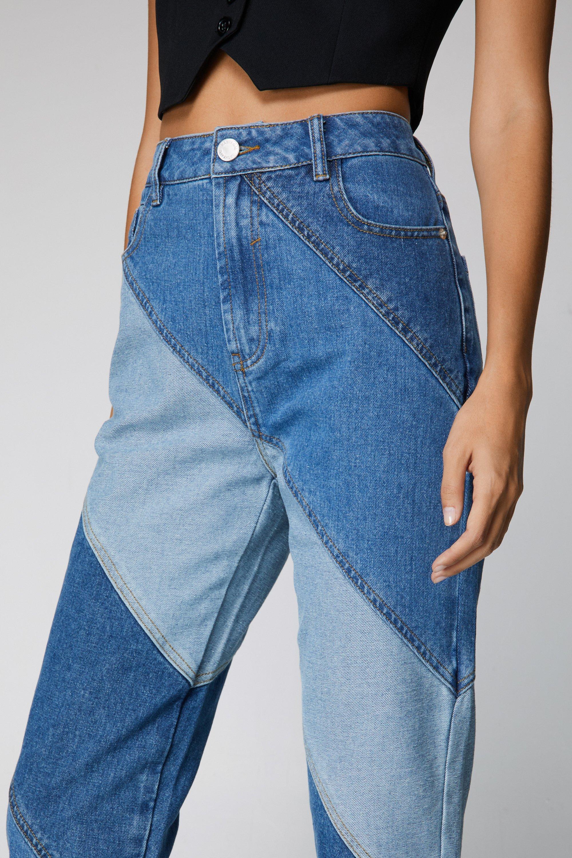 Color block best sale mom jeans