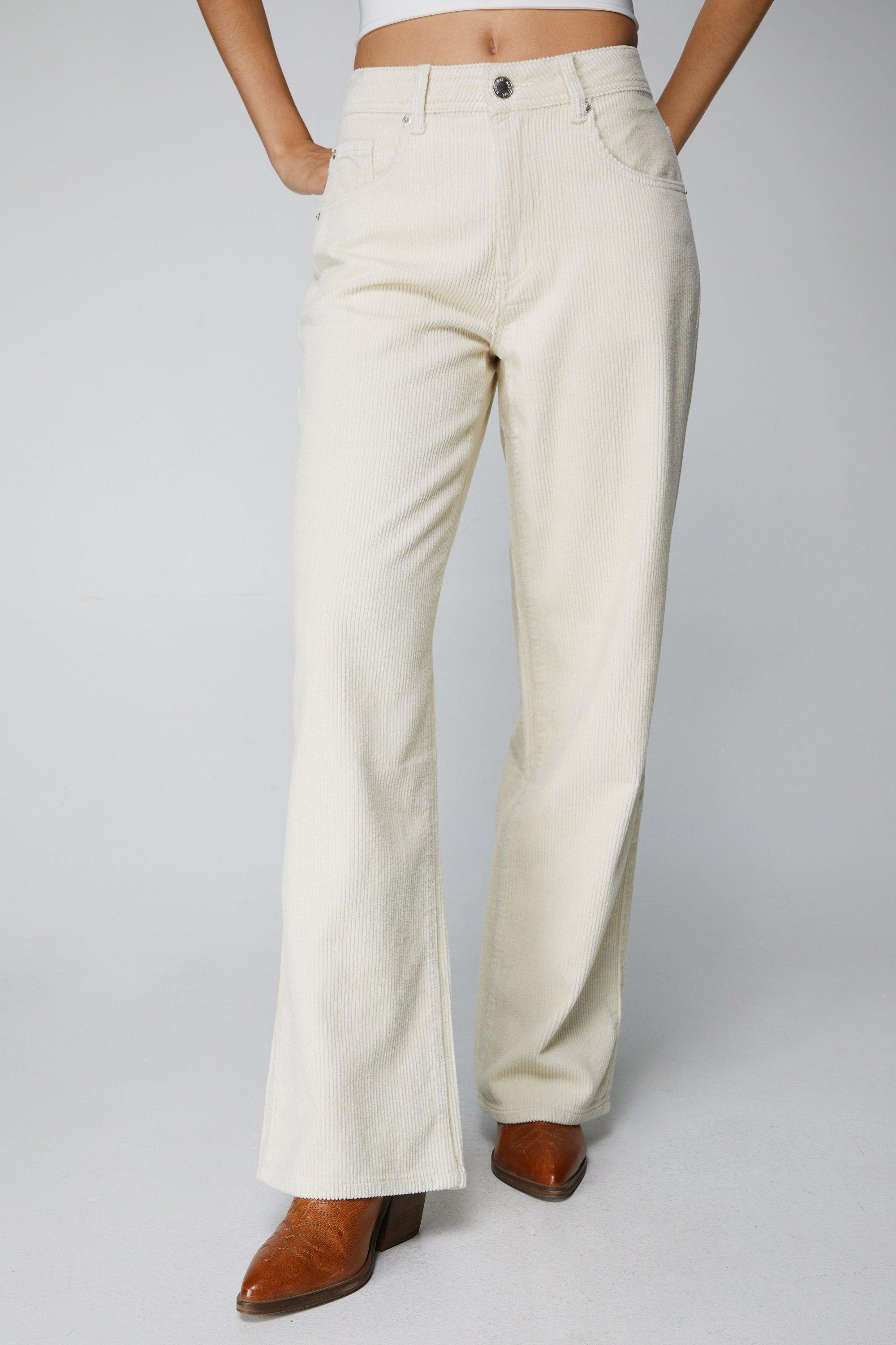 Stretch Corduroy Straight Leg Pants