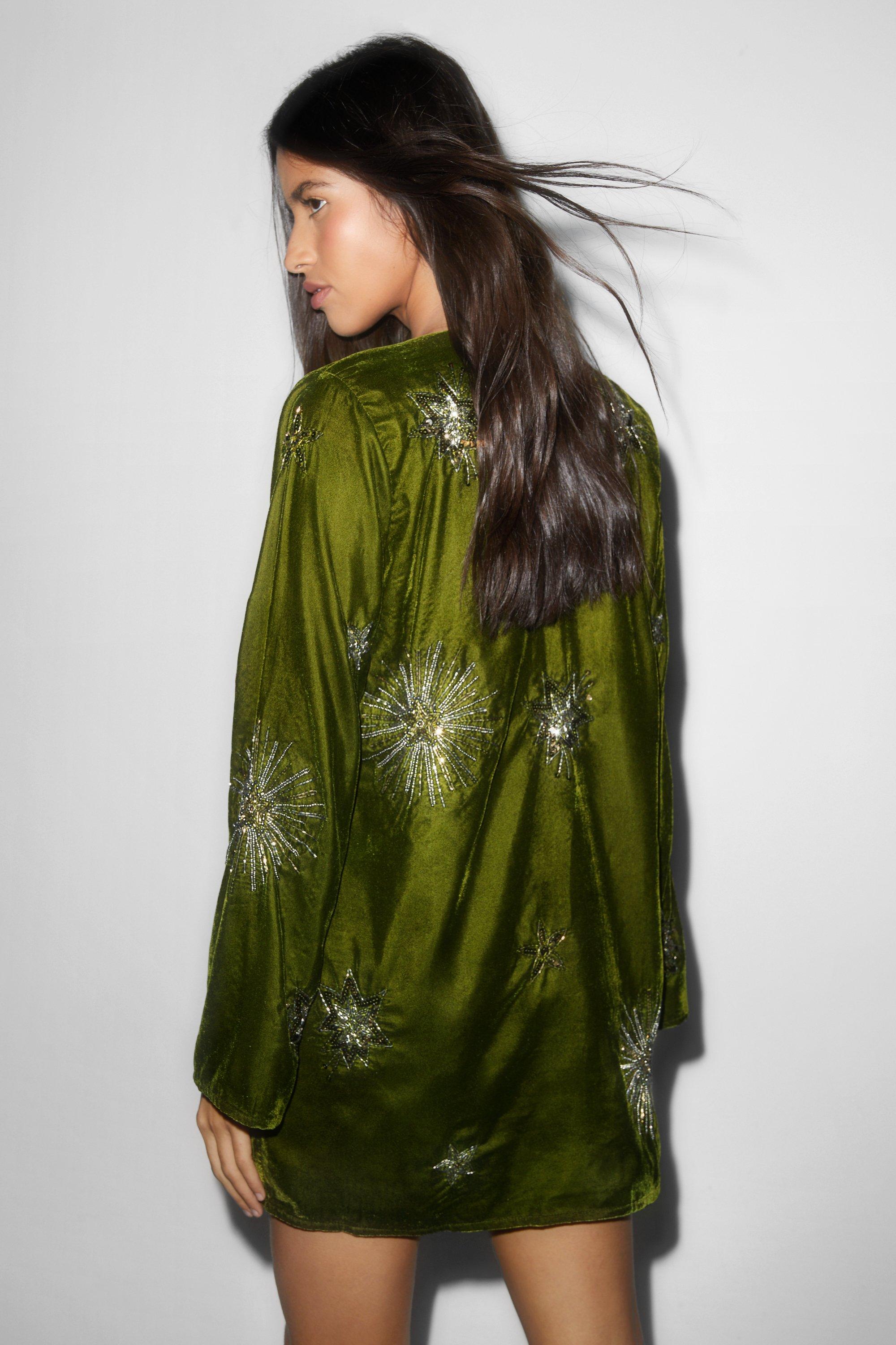 Warehouse velvet star embellished dress clearance