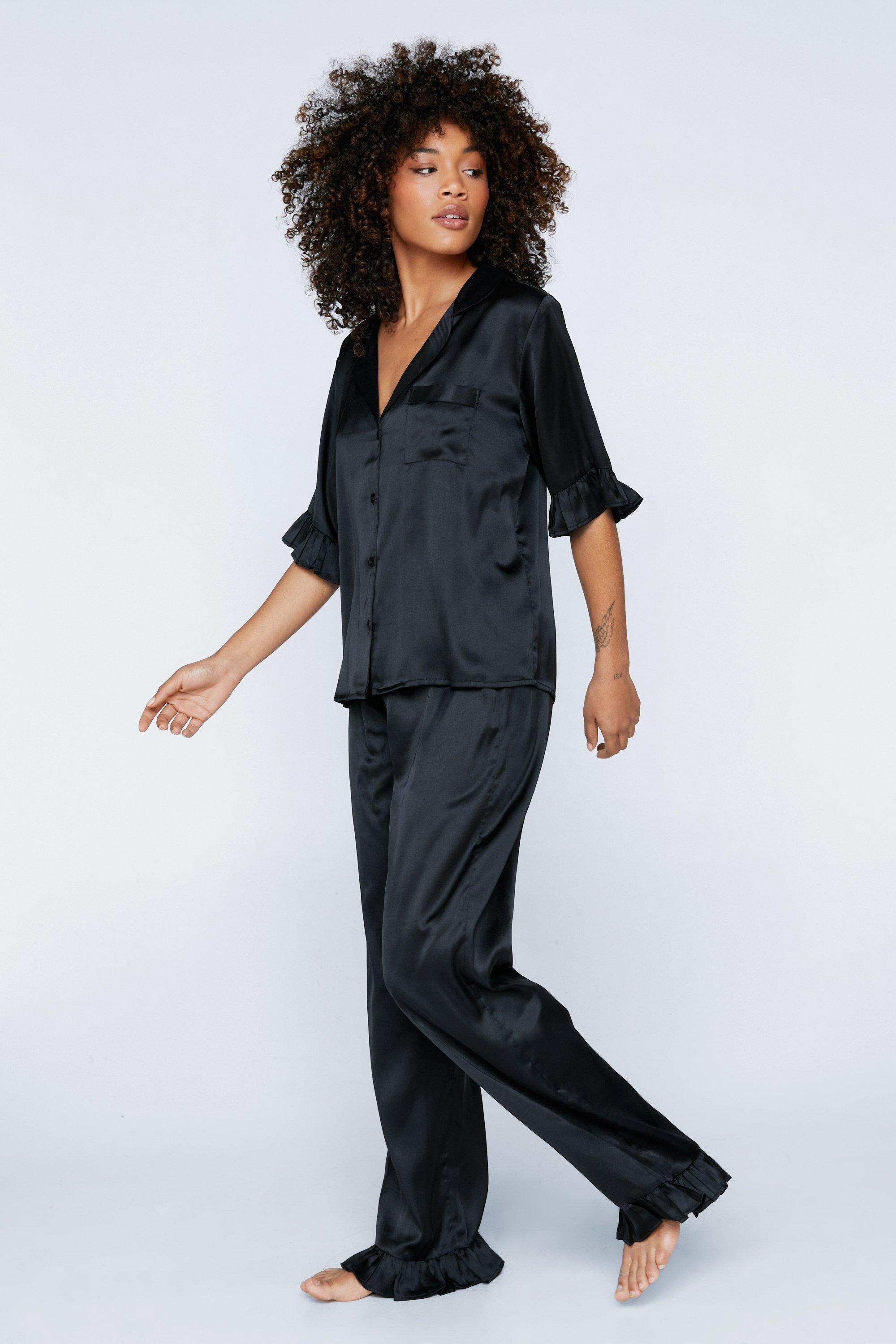 Black 2024 satin pajamas