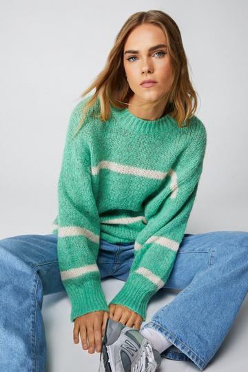 Brushed Oversized Stripe Sweater mint