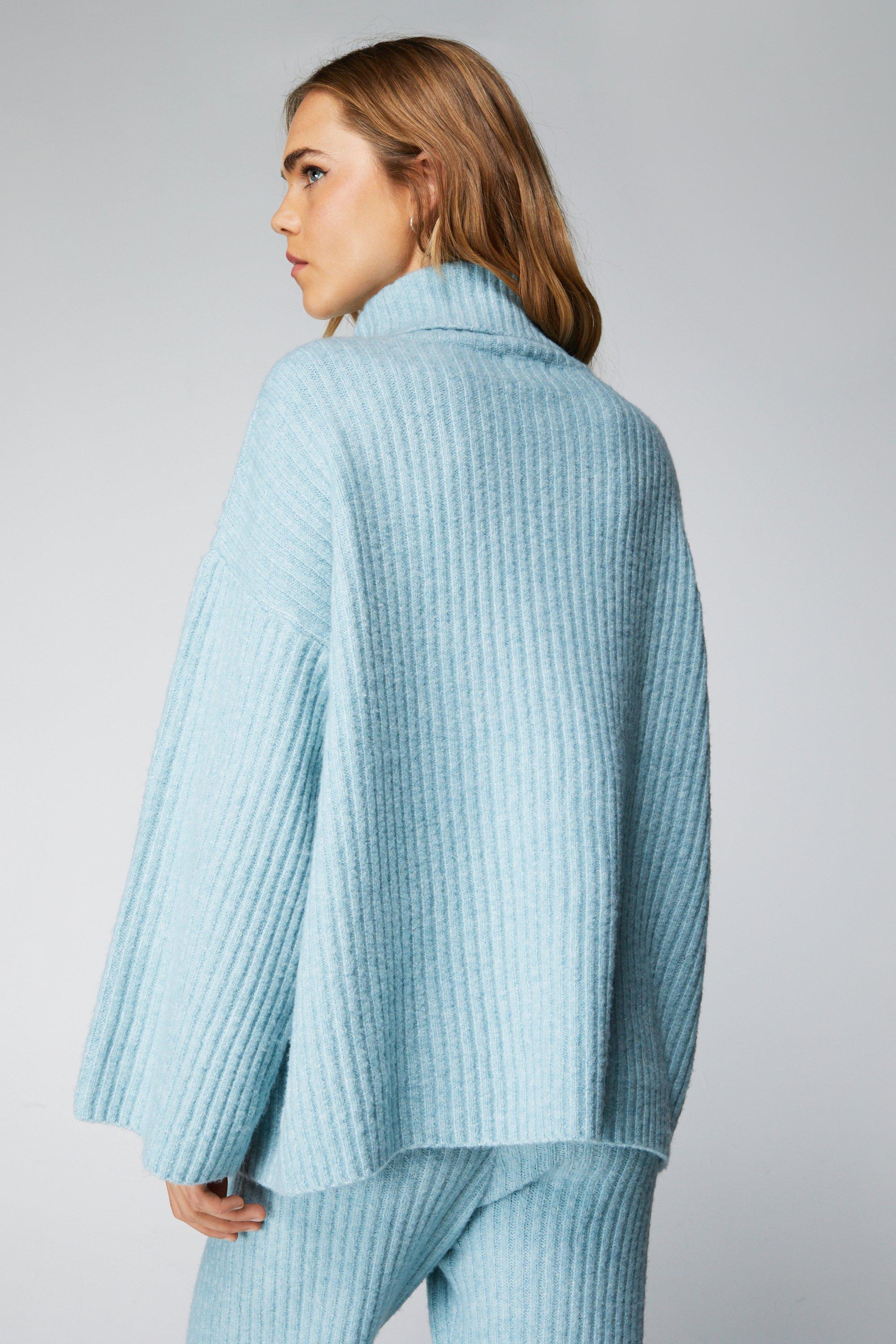 Oversized Ribbed Roll Neck Sweater