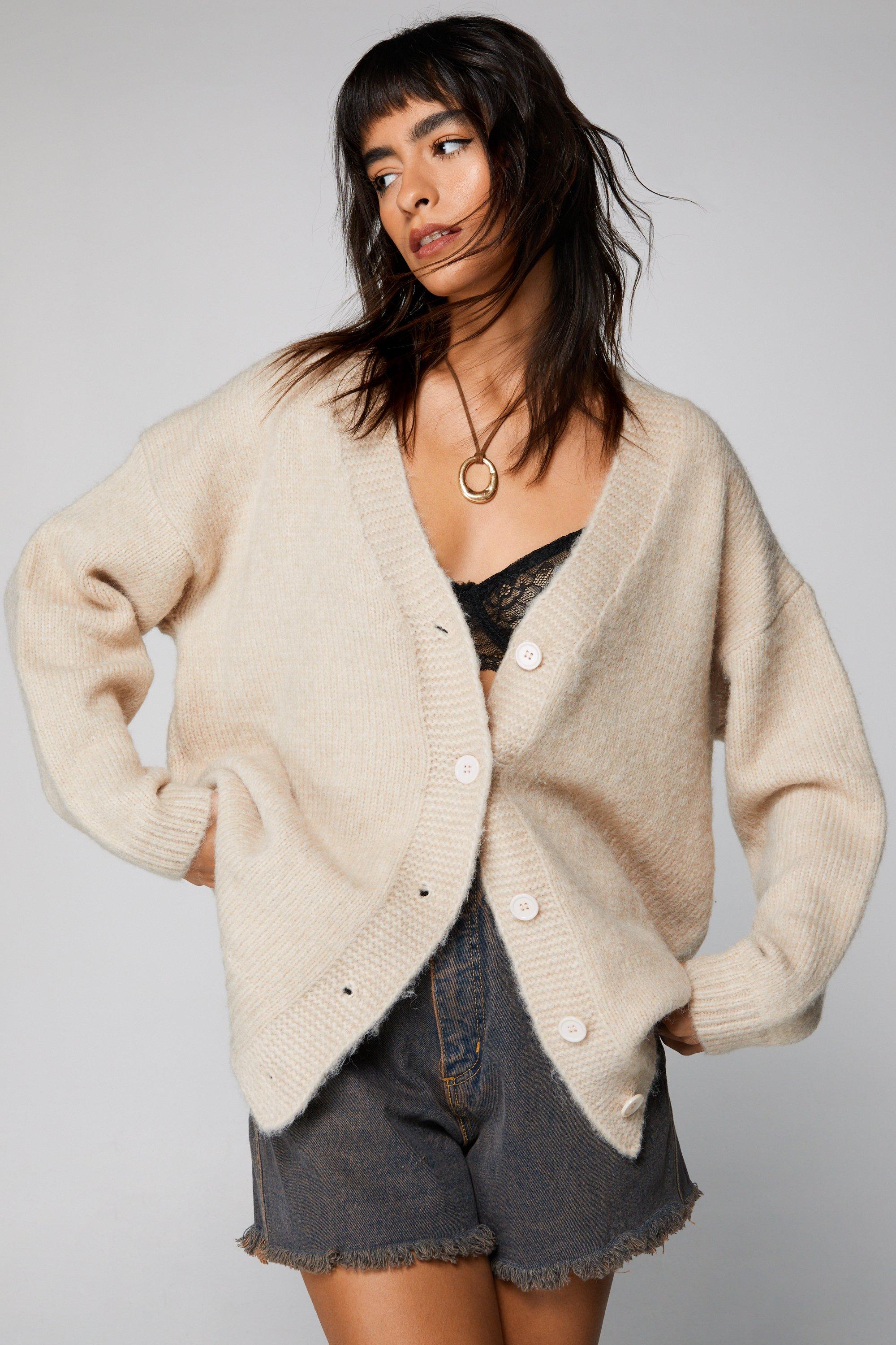 Oversized button hotsell up sweater