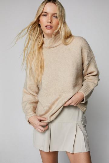 Turtleneck Relaxed Long Sleeve Sweater stone