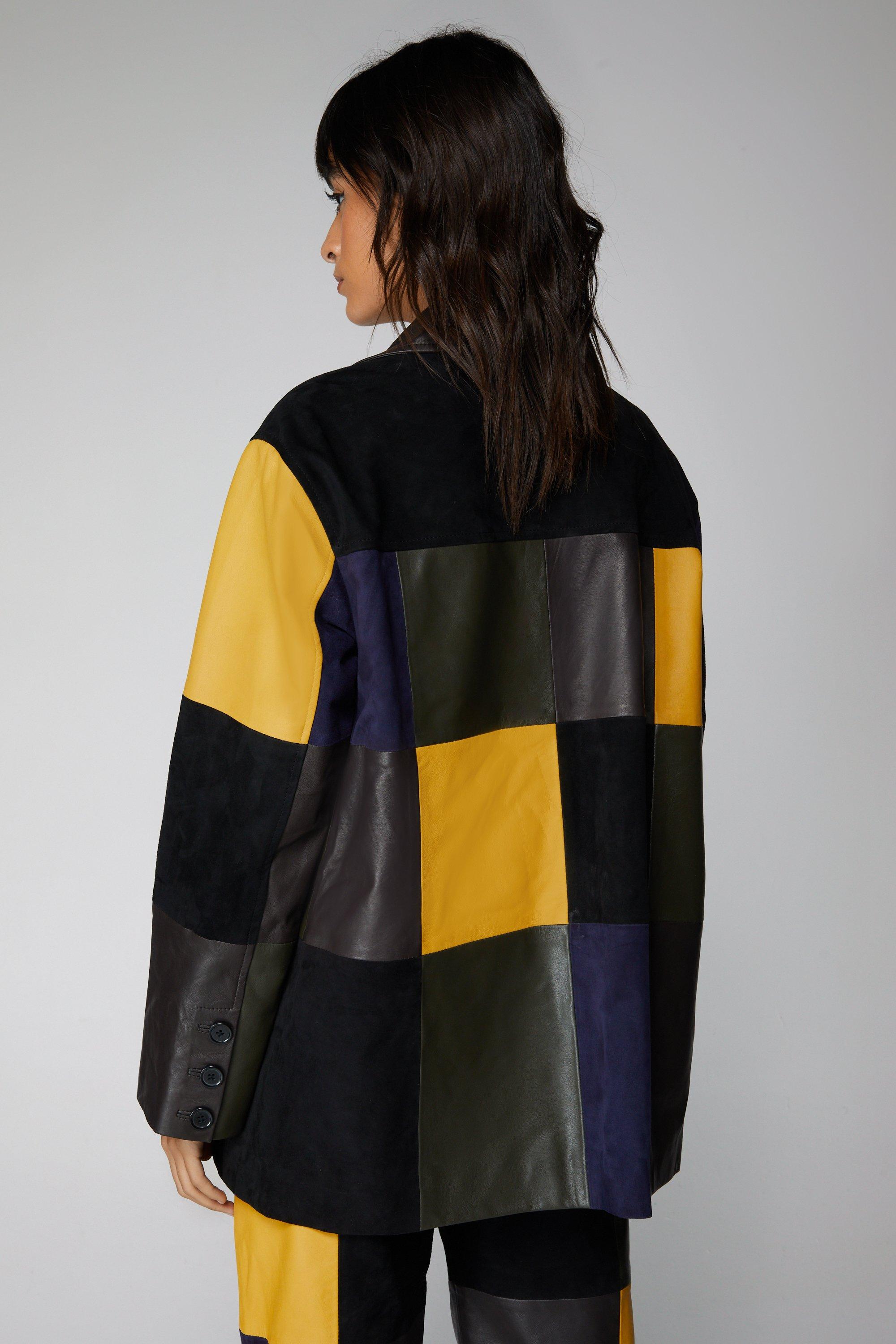 Patchwork sales suede jacket