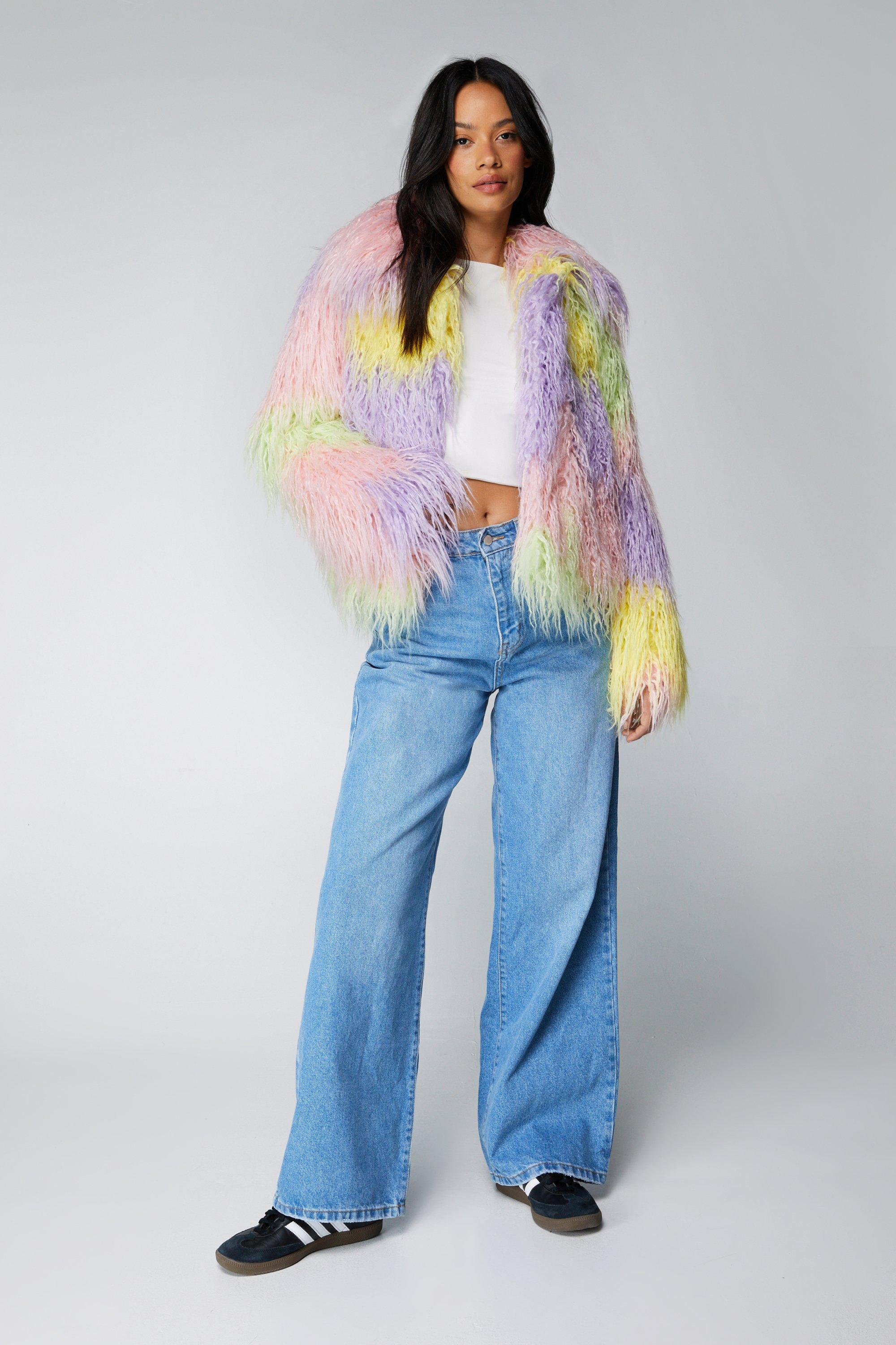 Ombre faux fur clearance jacket