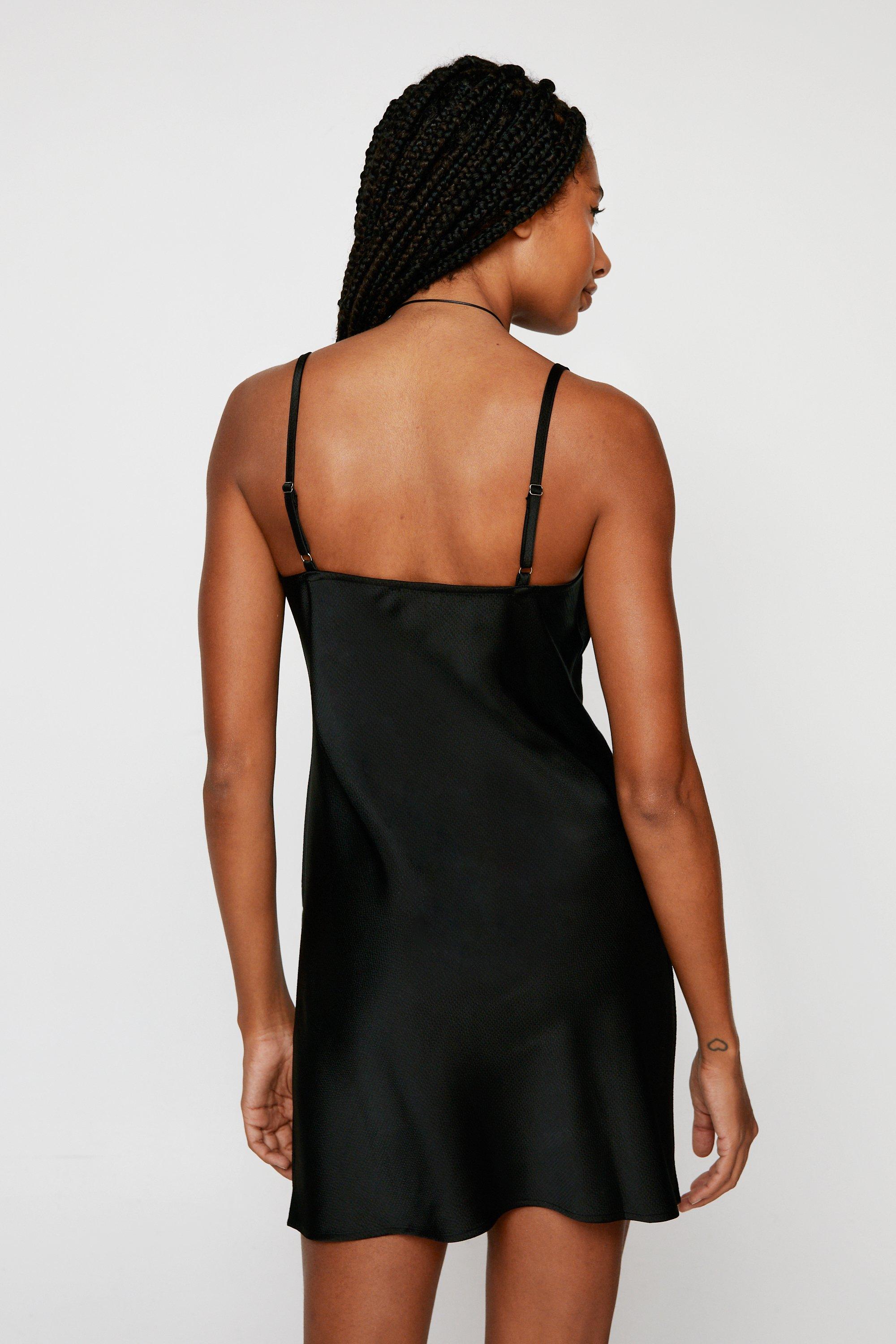 Satin Cowl Neck Mini Slip Dress | Nasty Gal