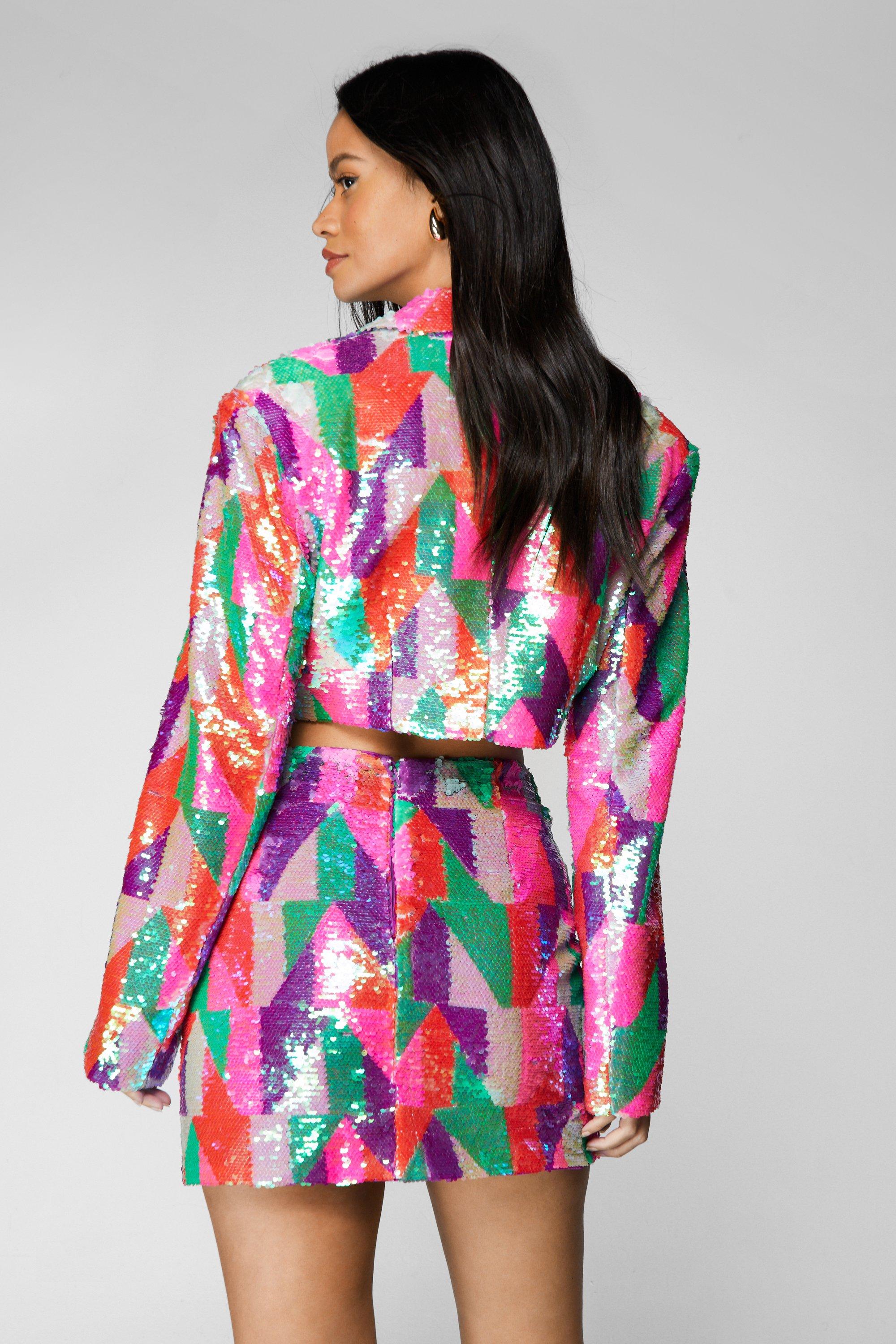 Robe sequin multicolore hot sale