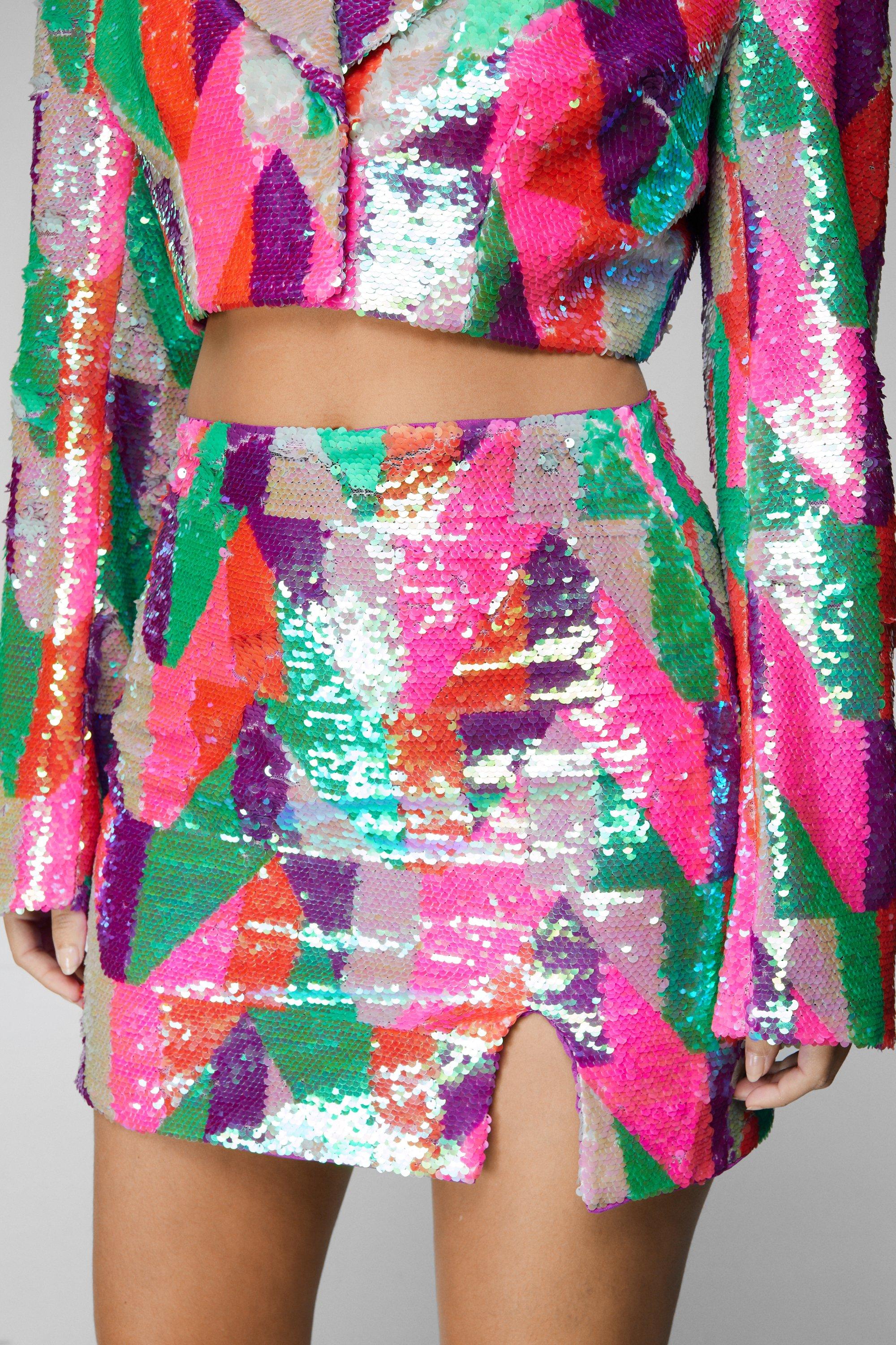 Patterned sequin skirt online