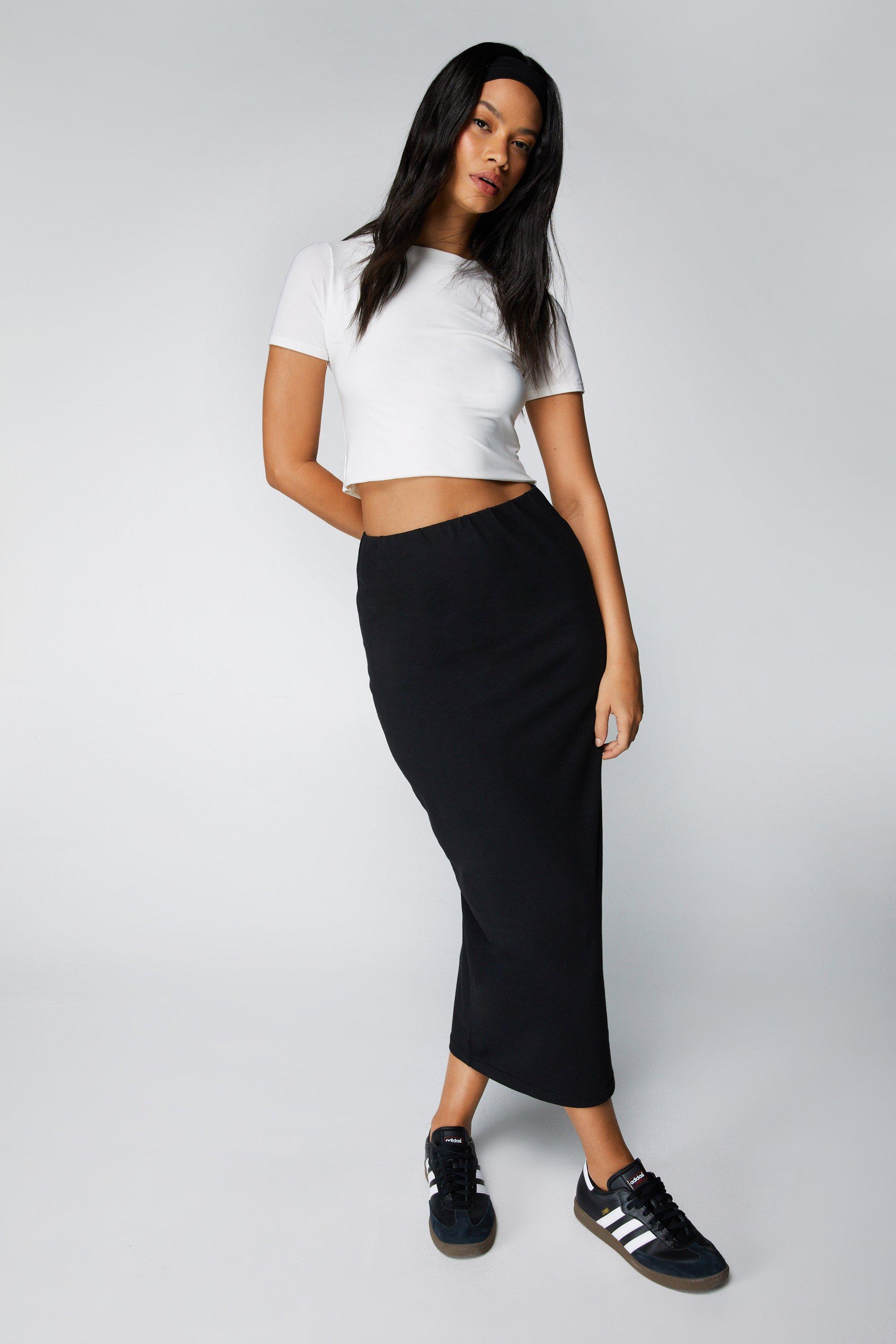 Basic Jersey Midi Skirt