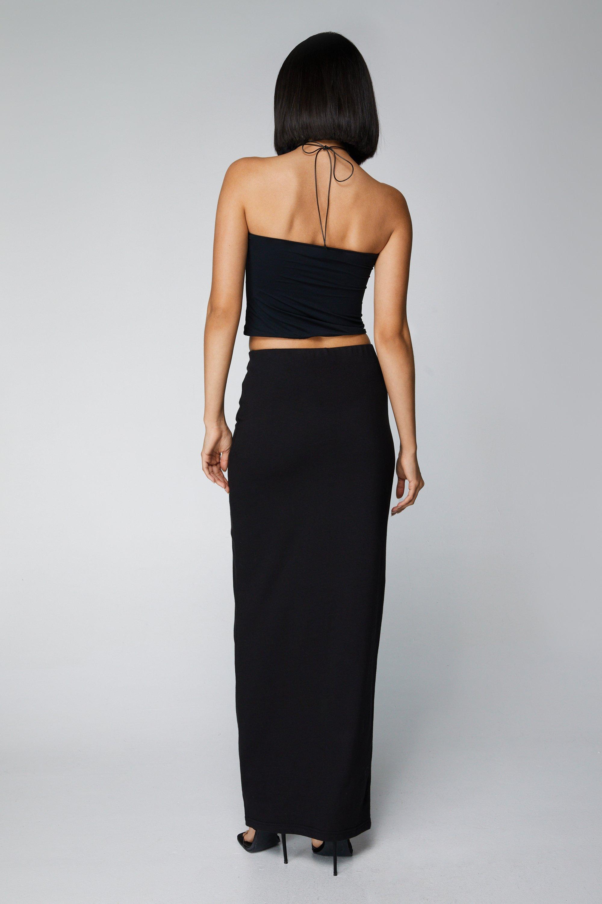 Basics High Waisted Jersey Maxi Skirt