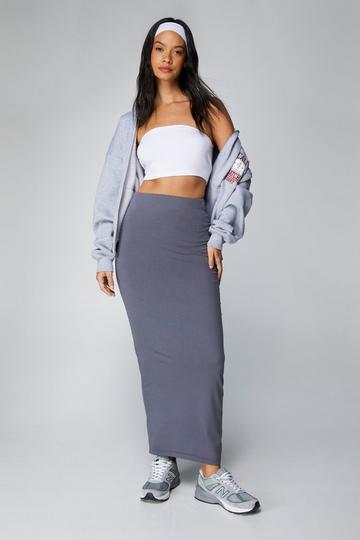 Basic Jersey Maxi Skirt charcoal