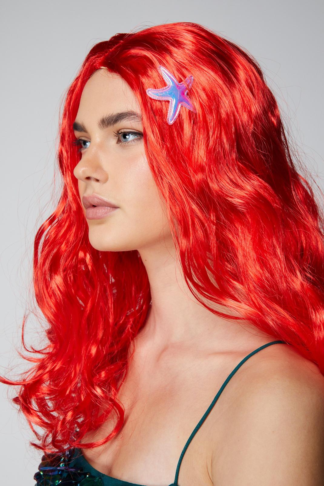 Red Long Wavy Wig image number 1