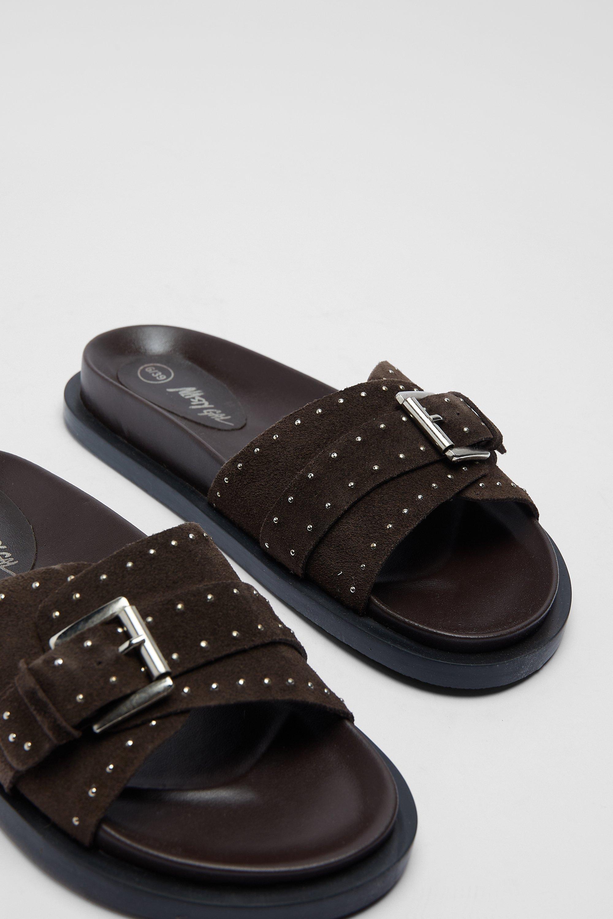 Buckle hot sale studded sandals