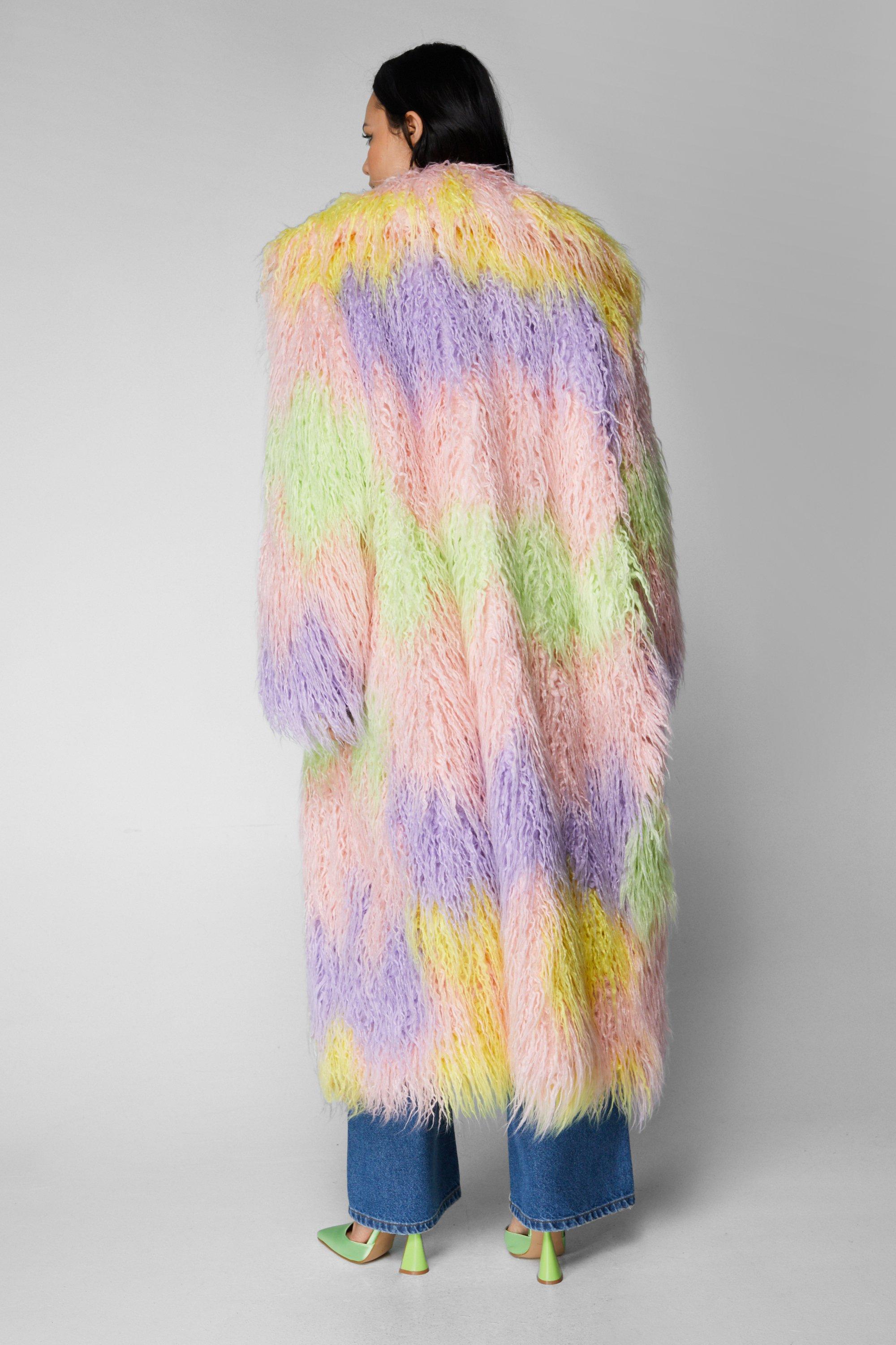 Ombre chevron faux hot sale fur vest