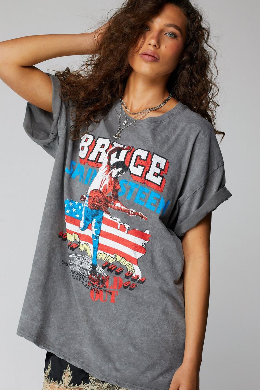 T-shirt oversize délavé Bruce Springsteen