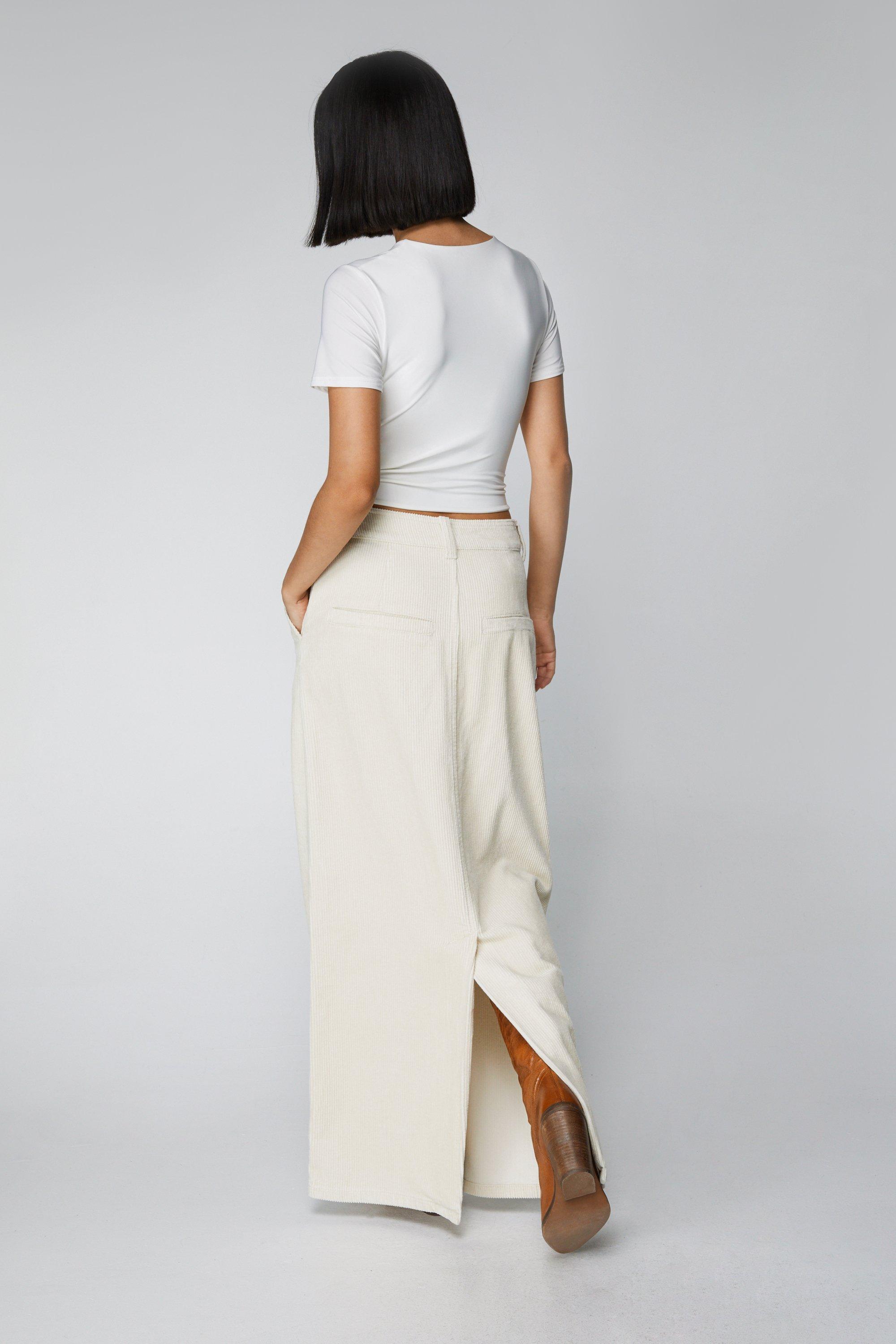 White on sale corduroy skirt