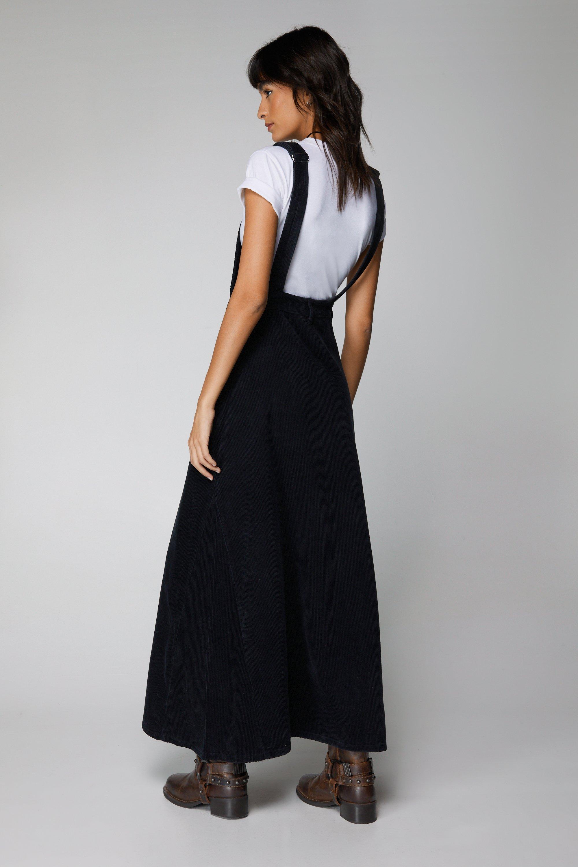 Black corduroy 2024 overall skirt