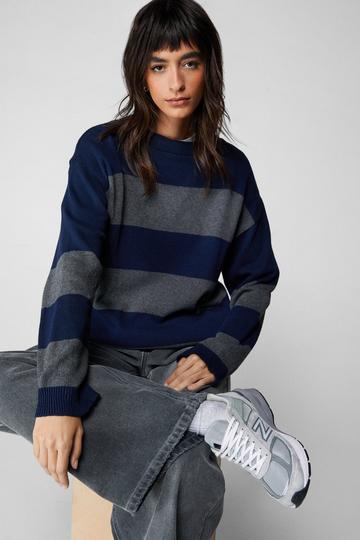 Stripe Oversized Knit Sweater multi
