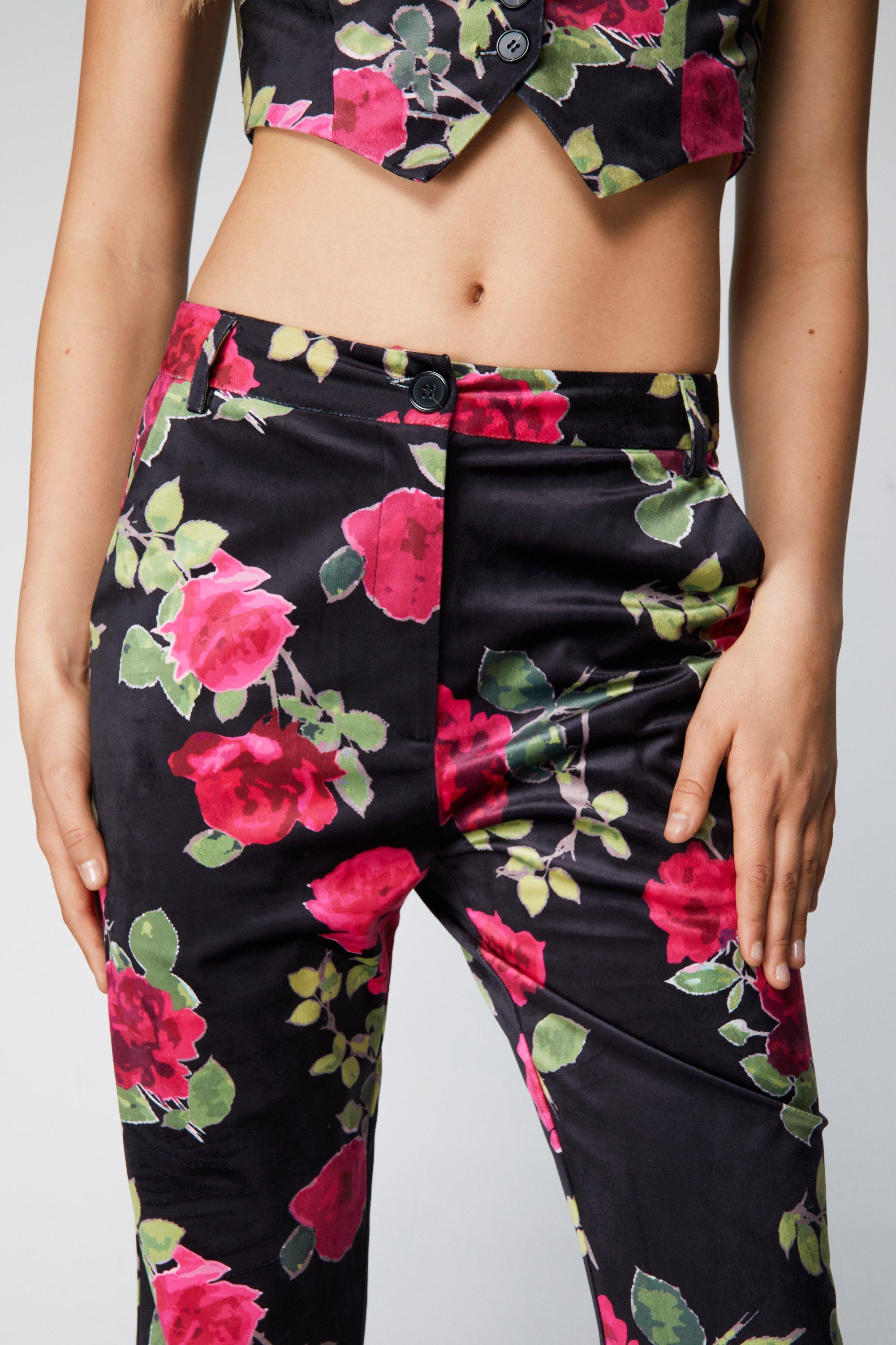 Premium Printed Velvet Flare Pants